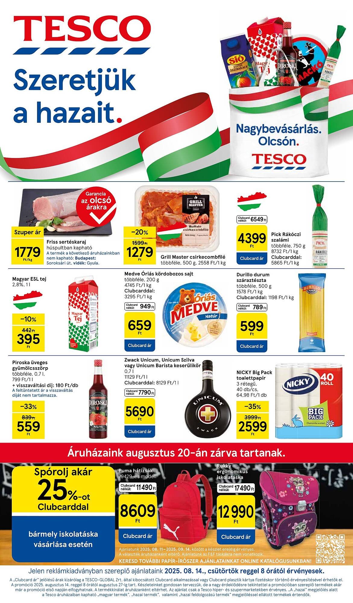Tesco akciós újság (2025-08-14 - 2025-08-20)