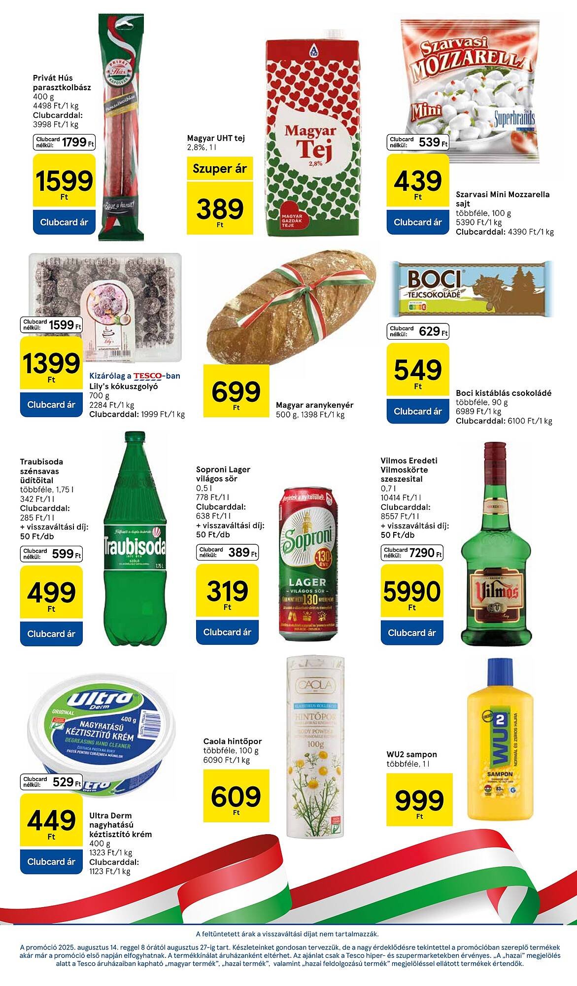 Tesco akciós újság (2025-08-14 - 2025-08-20)