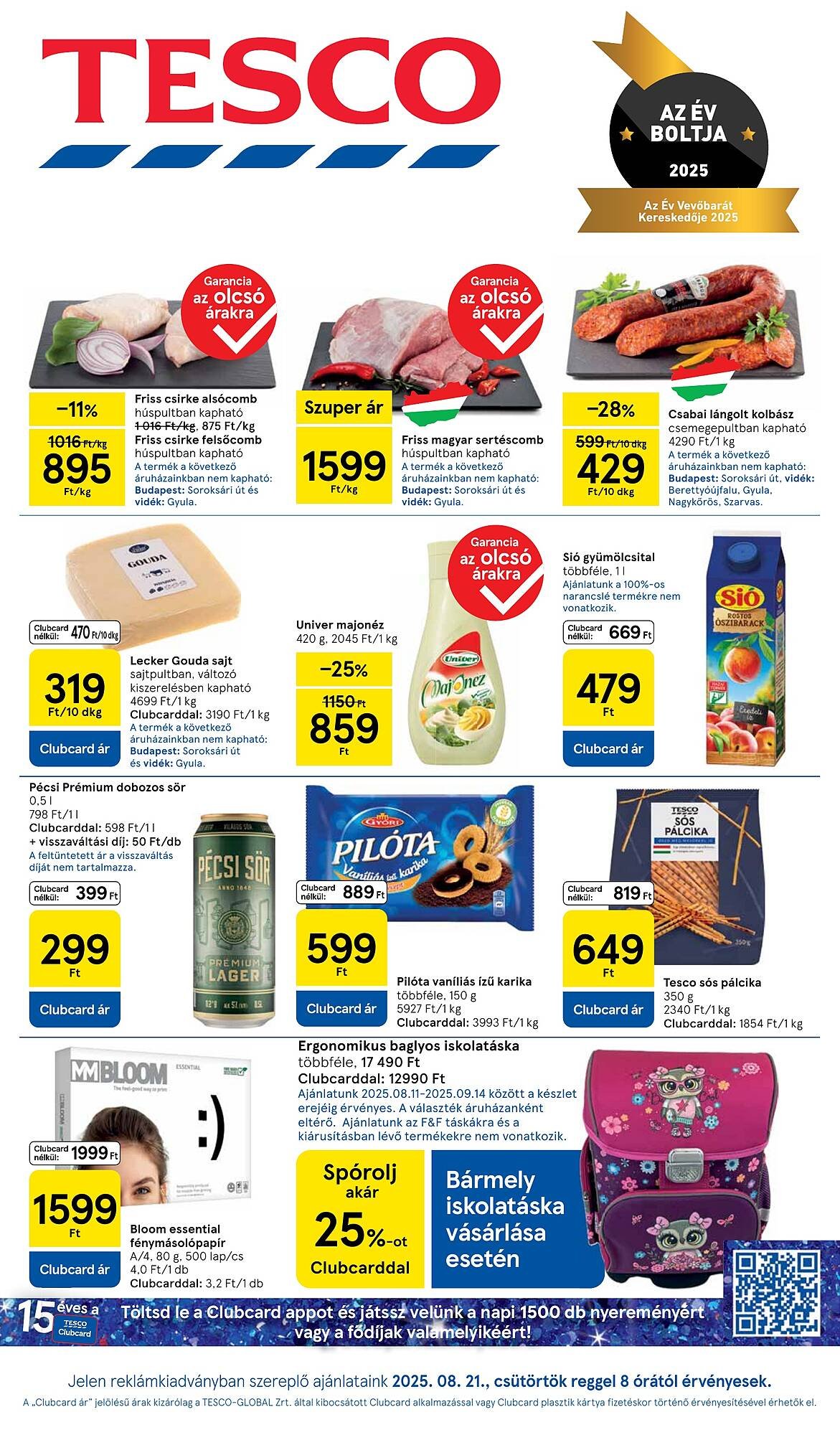 Tesco akciós újság (2025-08-21 - 2025-08-27)