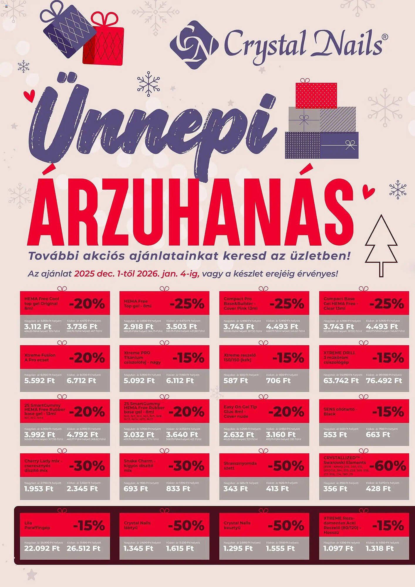 Crystal Nails akciós újság (2025-12-01 - 2026-01-04)