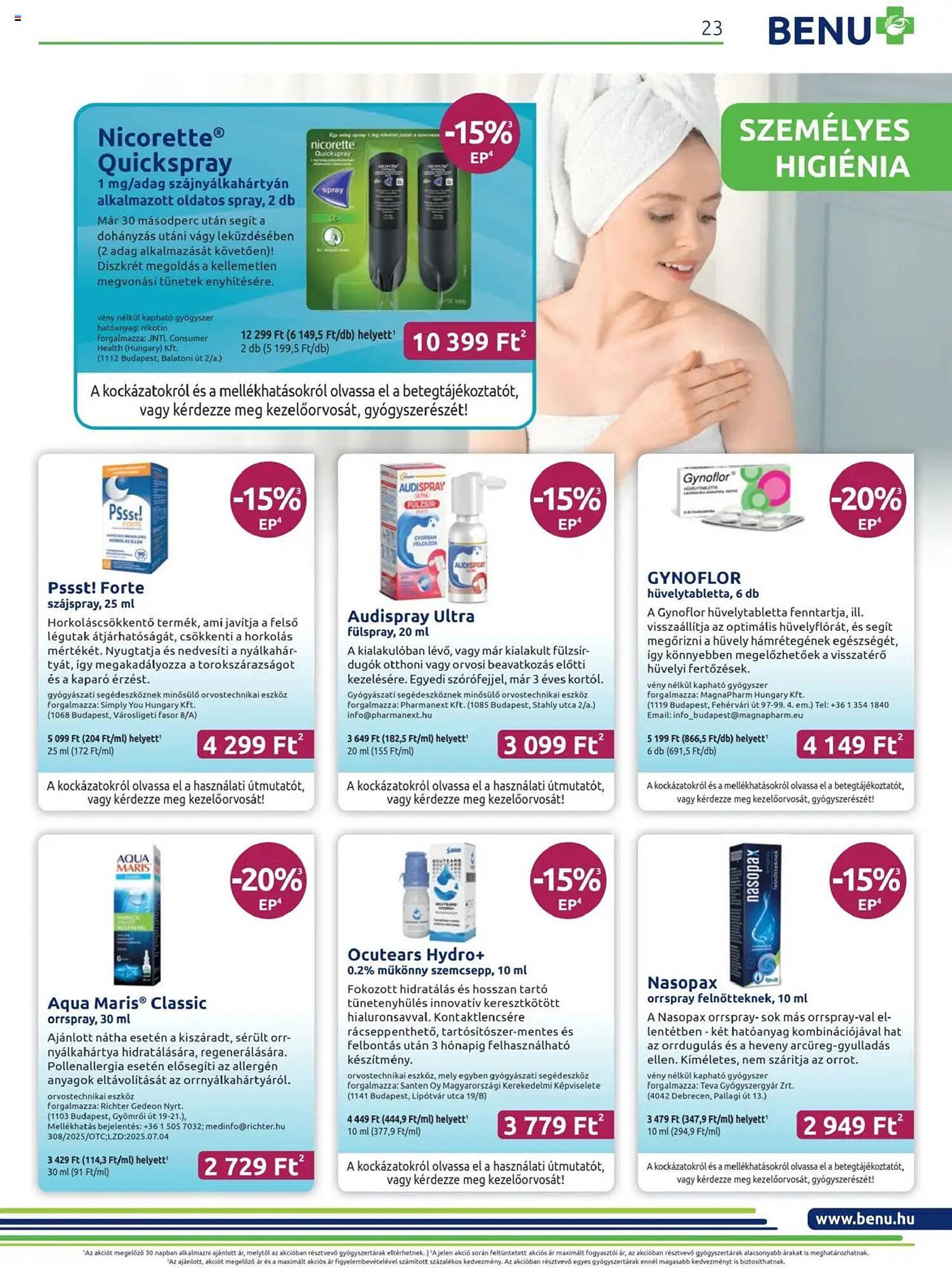 Benu Gyógyszertárak akciós újság (2025-08-01 - 2025-08-31)