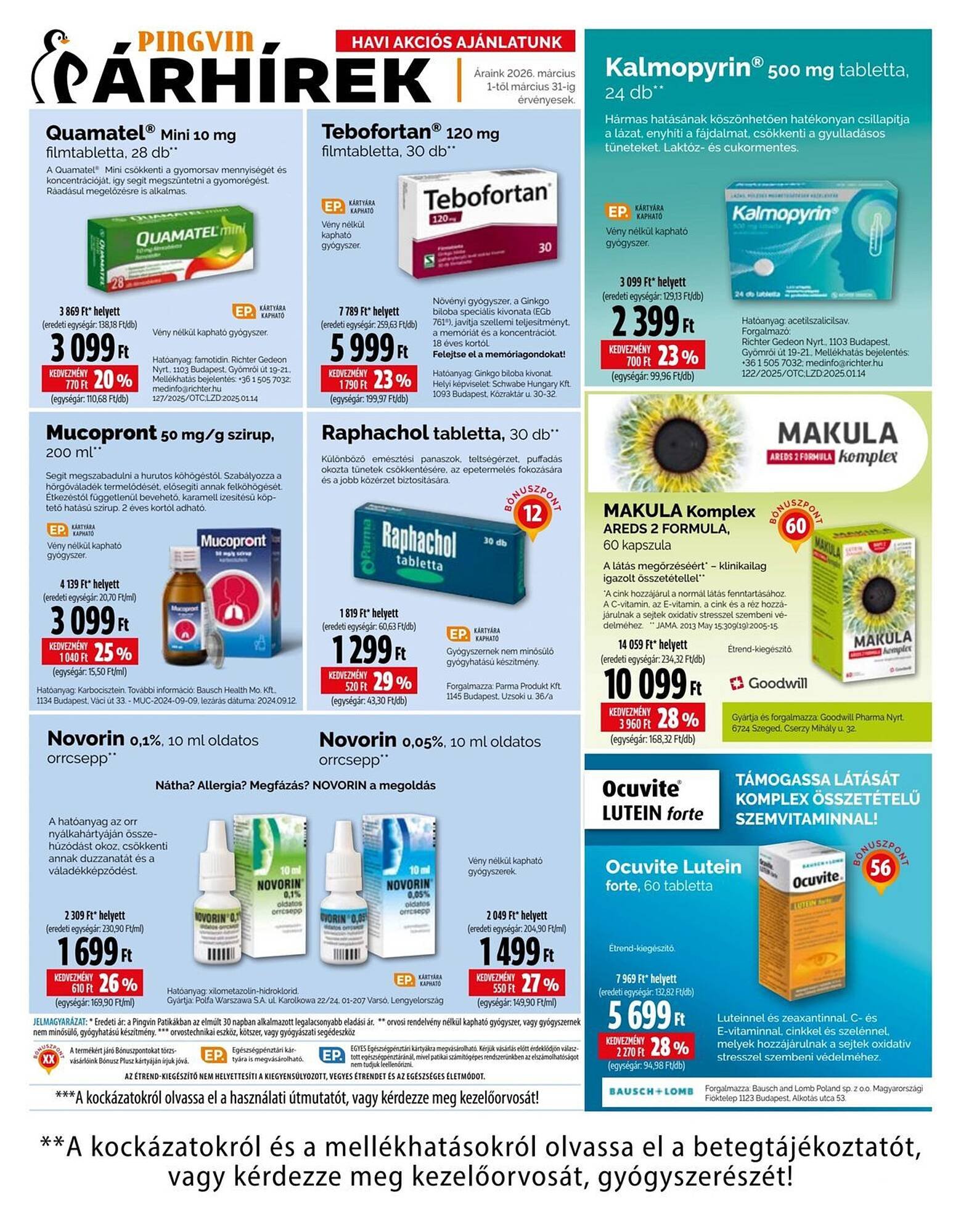 Pingvin Patika akciós újság (2026-03-01 - 2026-03-31)