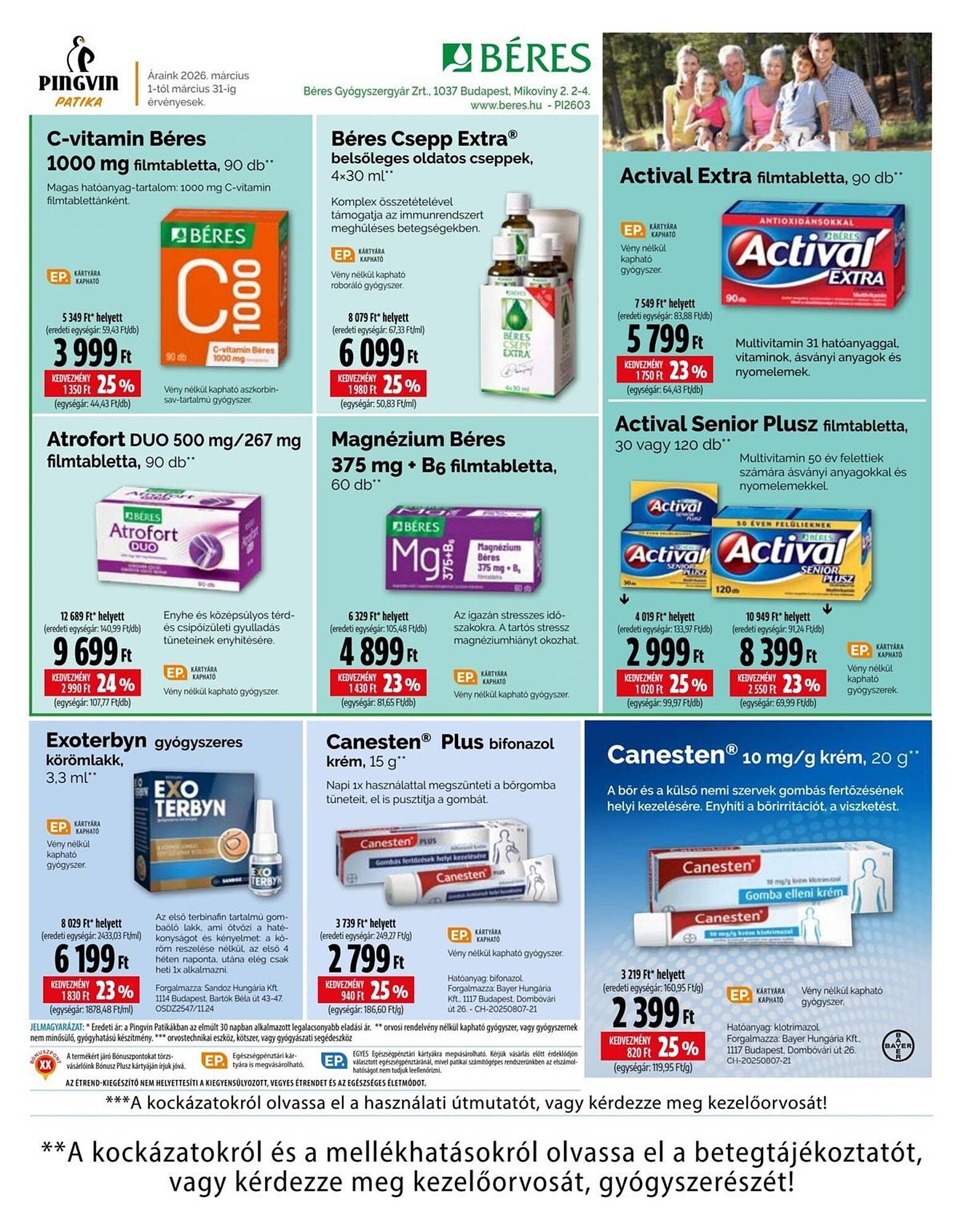 Pingvin Patika akciós újság (2026-03-01 - 2026-03-31)
