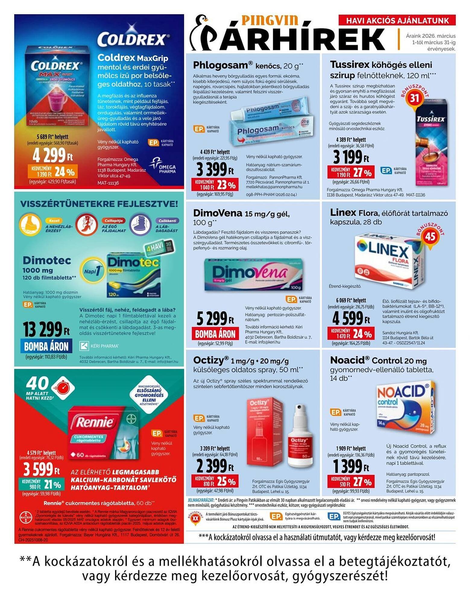 Pingvin Patika akciós újság (2026-03-01 - 2026-03-31)