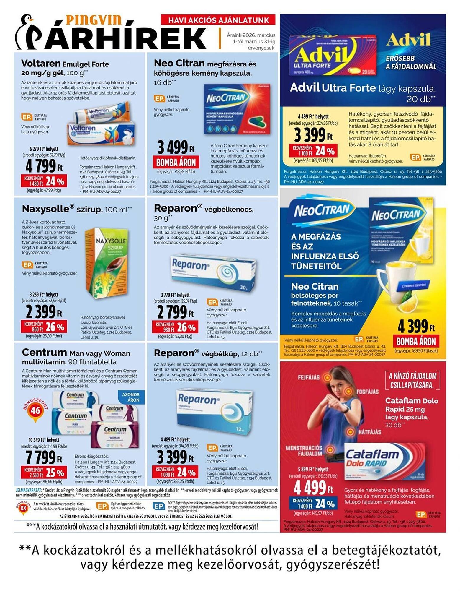 Pingvin Patika akciós újság (2026-03-01 - 2026-03-31)