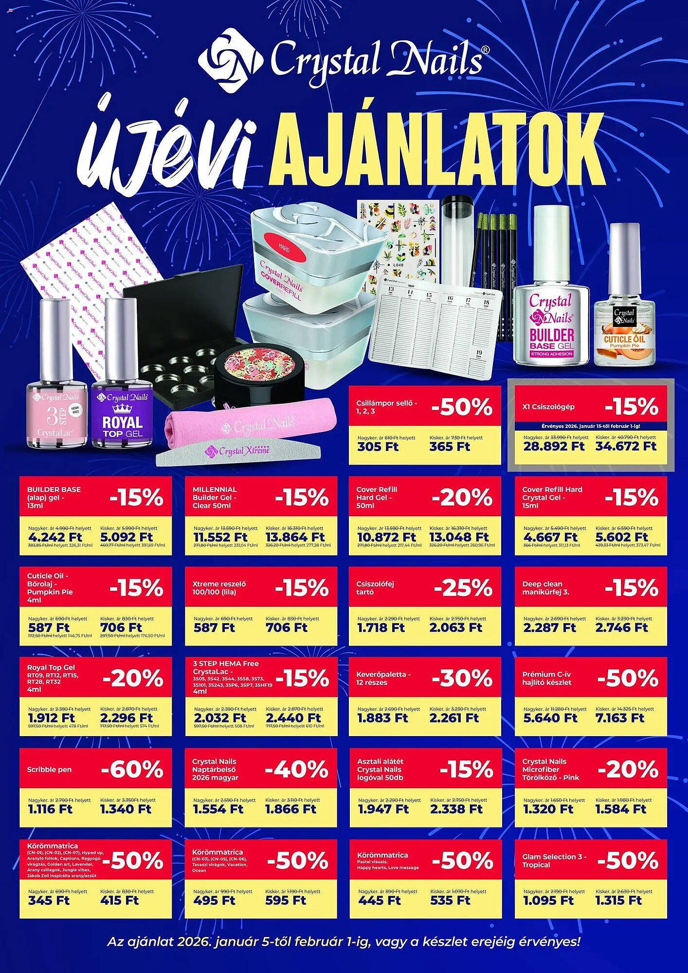 Crystal Nails akciós újság (2026-01-05 - 2026-02-01)