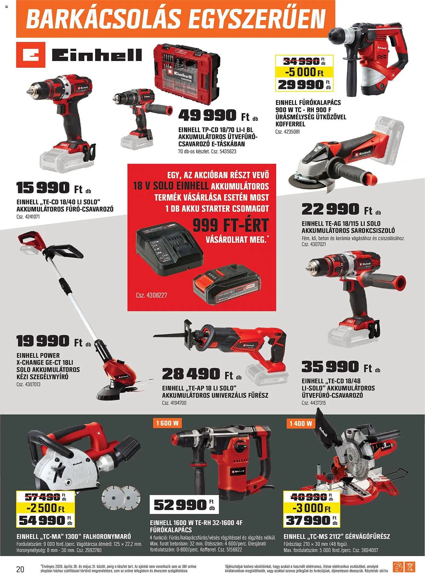 OBI akciós újság (2026-04-28 - 2026-05-31)