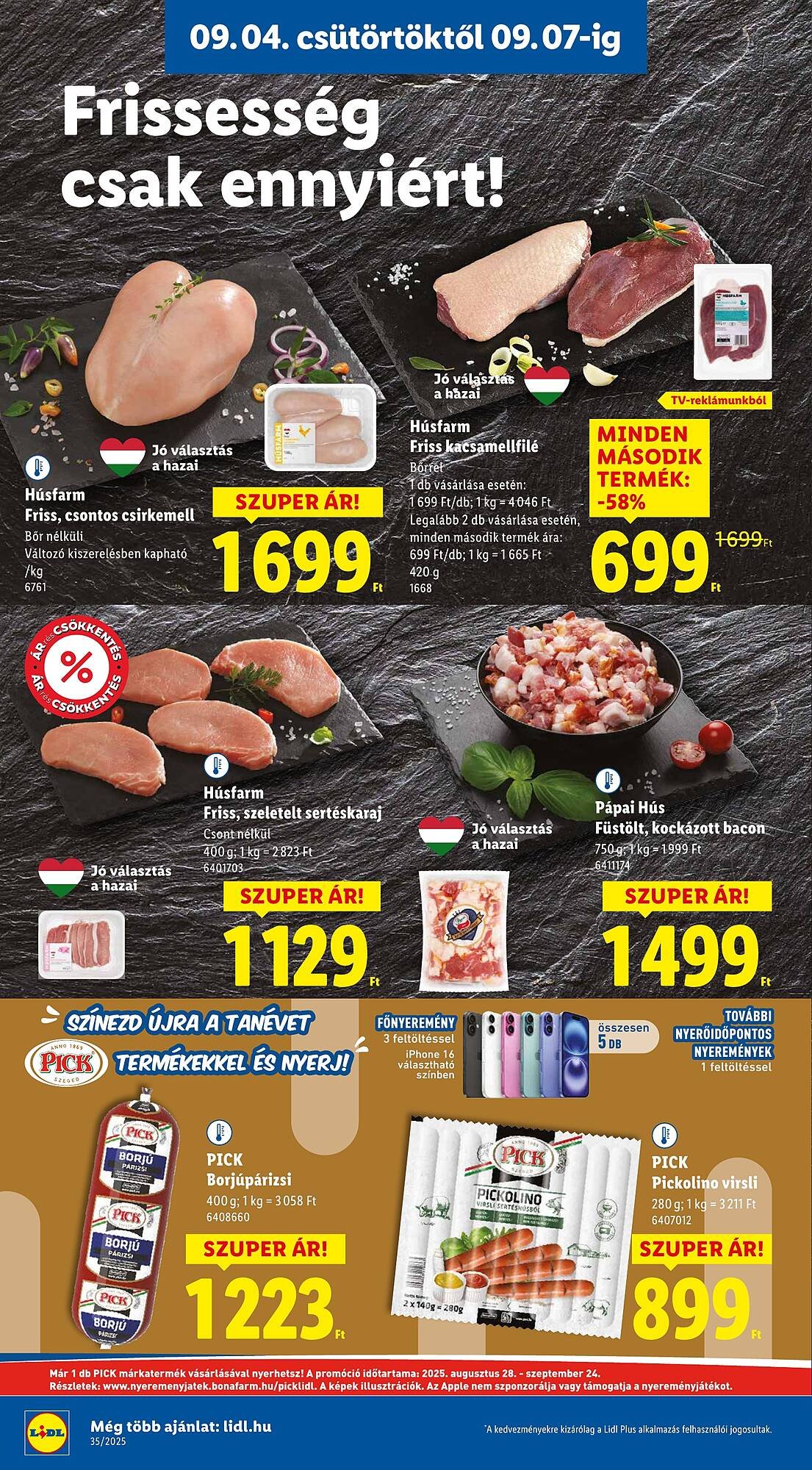 Pick-Lidl Nyereményjáték 2025.09.24 akciós újság (None - 2025-09-04)