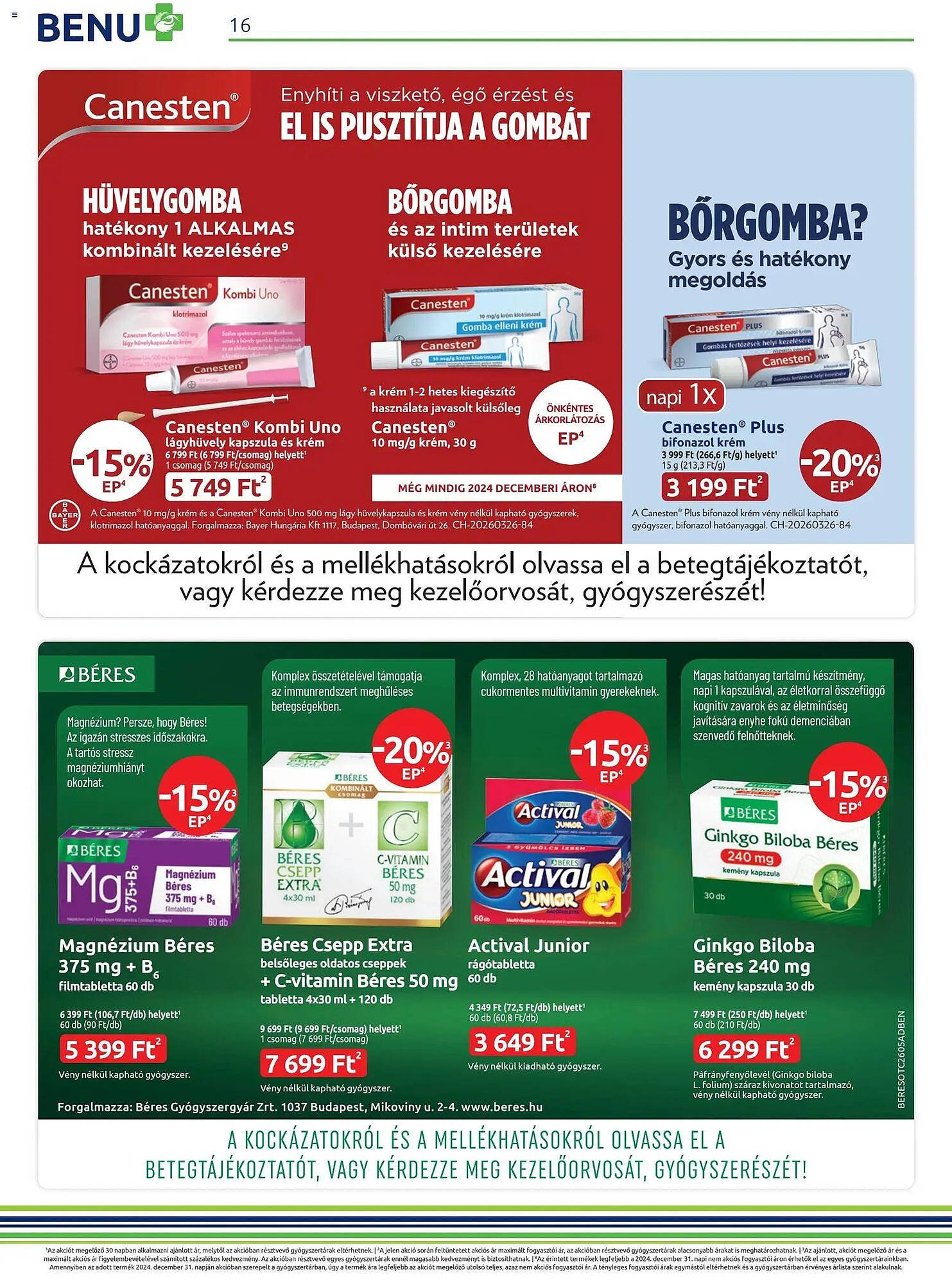 Benu Gyógyszertárak akciós újság