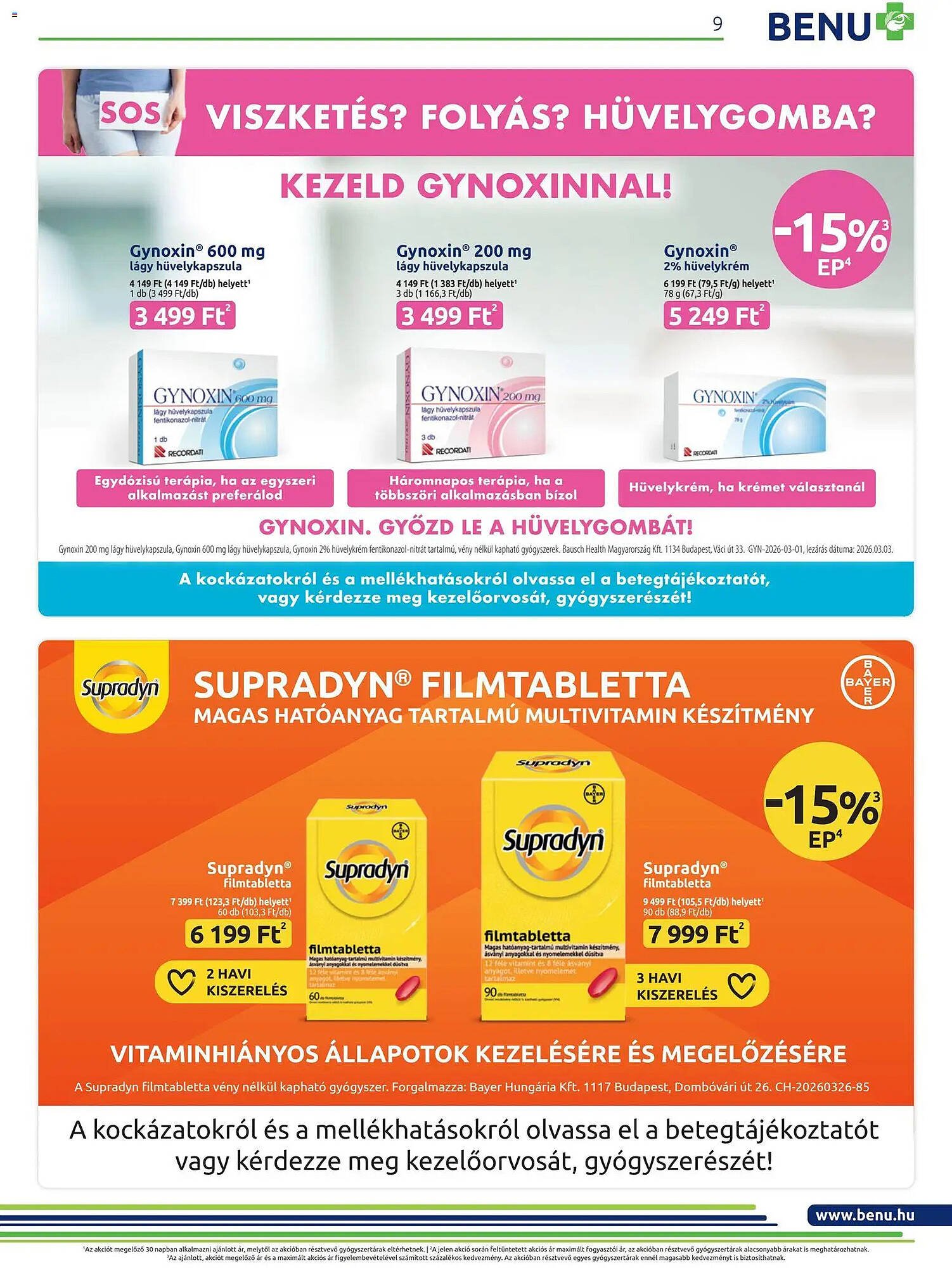 Benu Gyógyszertárak akciós újság