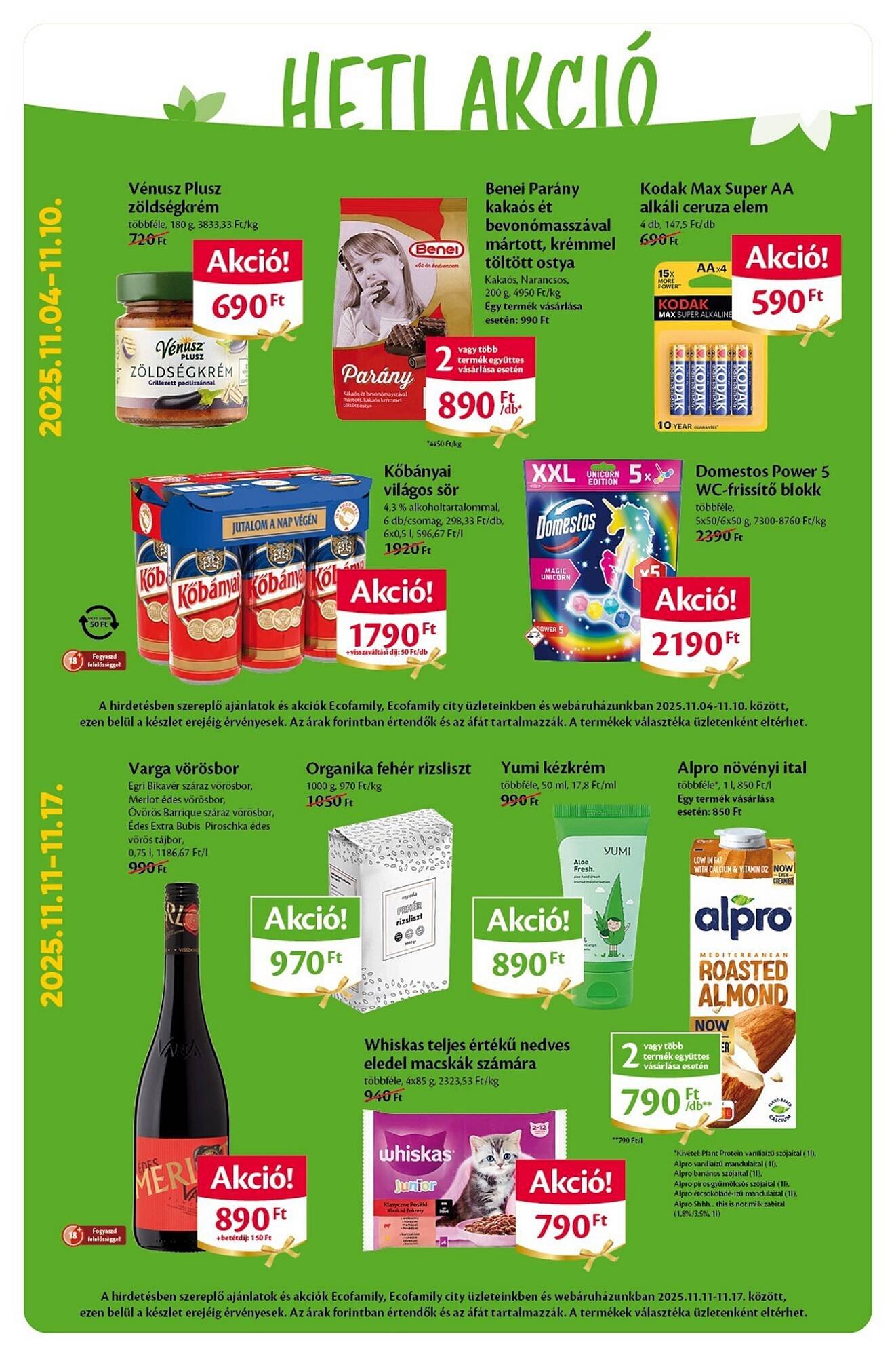 EcoFamily akciós újság (2025-11-05 - 2025-11-09)