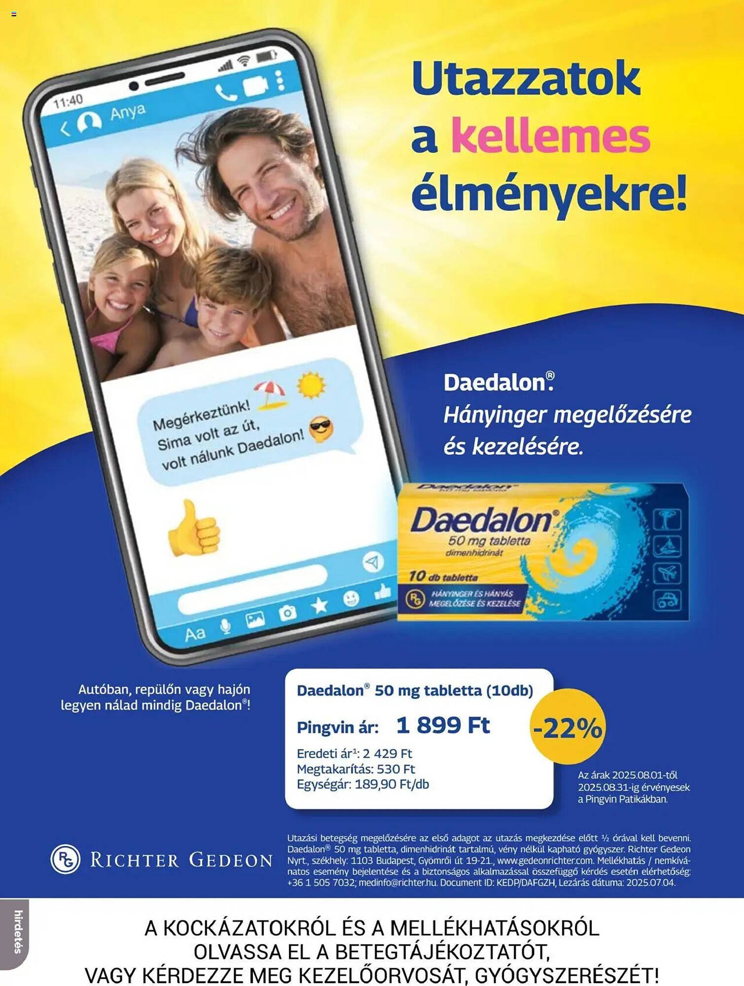 Pingvin Patika akciós újság (2025-08-01 - 2025-08-31)