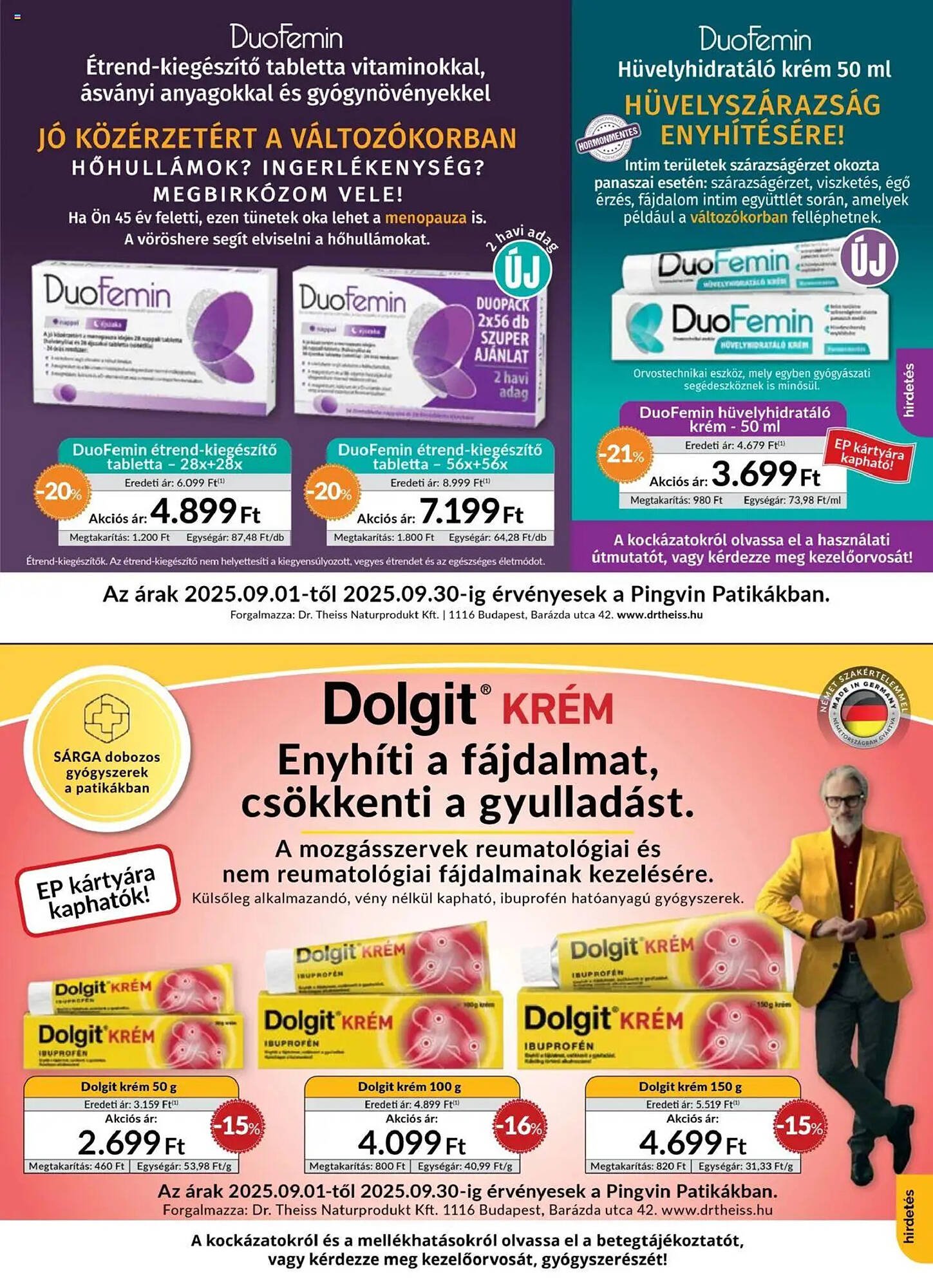 Pingvin Patika akciós újság (2025-09-01 - 2025-09-30)