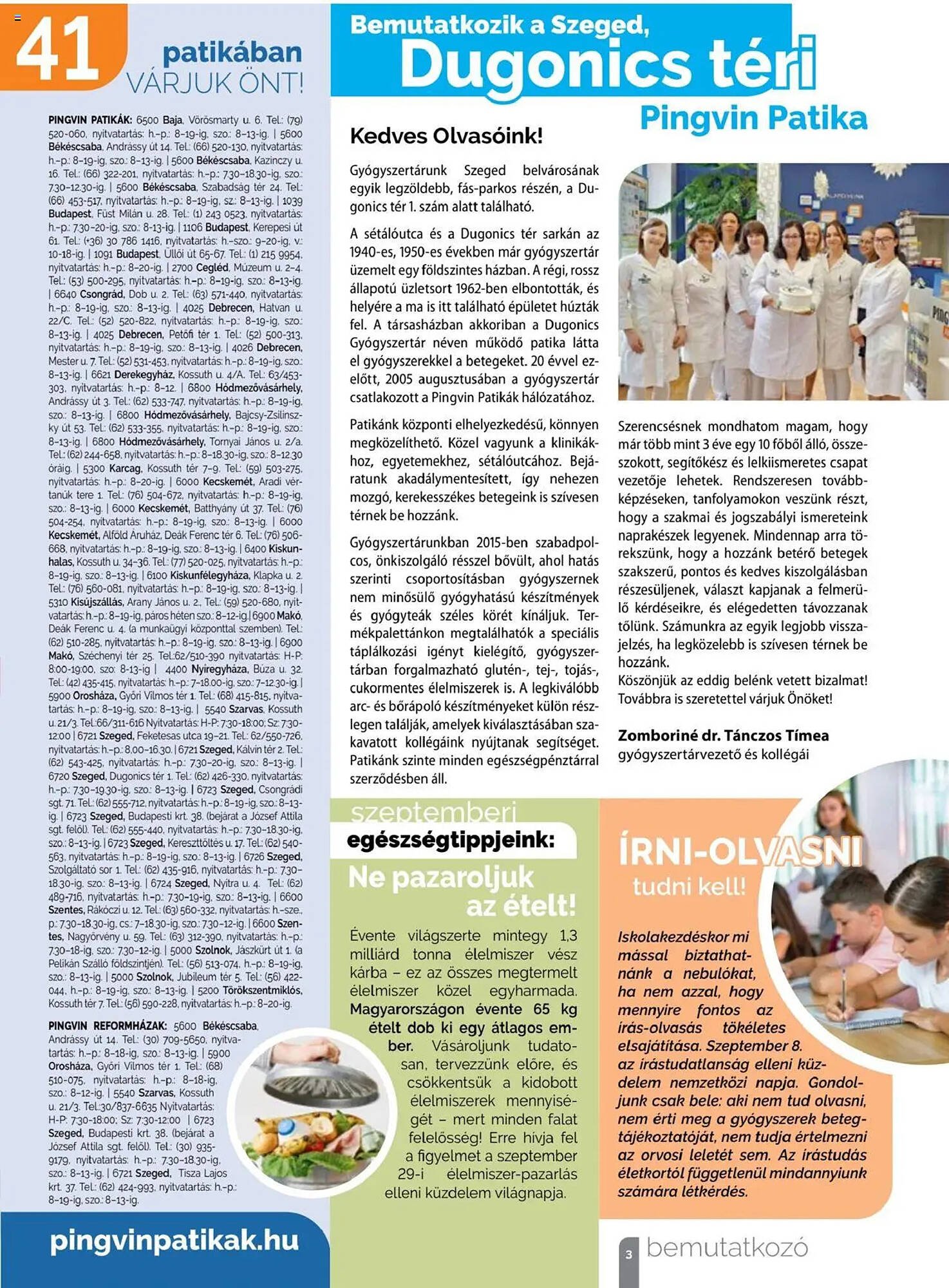 Pingvin Patika akciós újság (2025-09-01 - 2025-09-30)