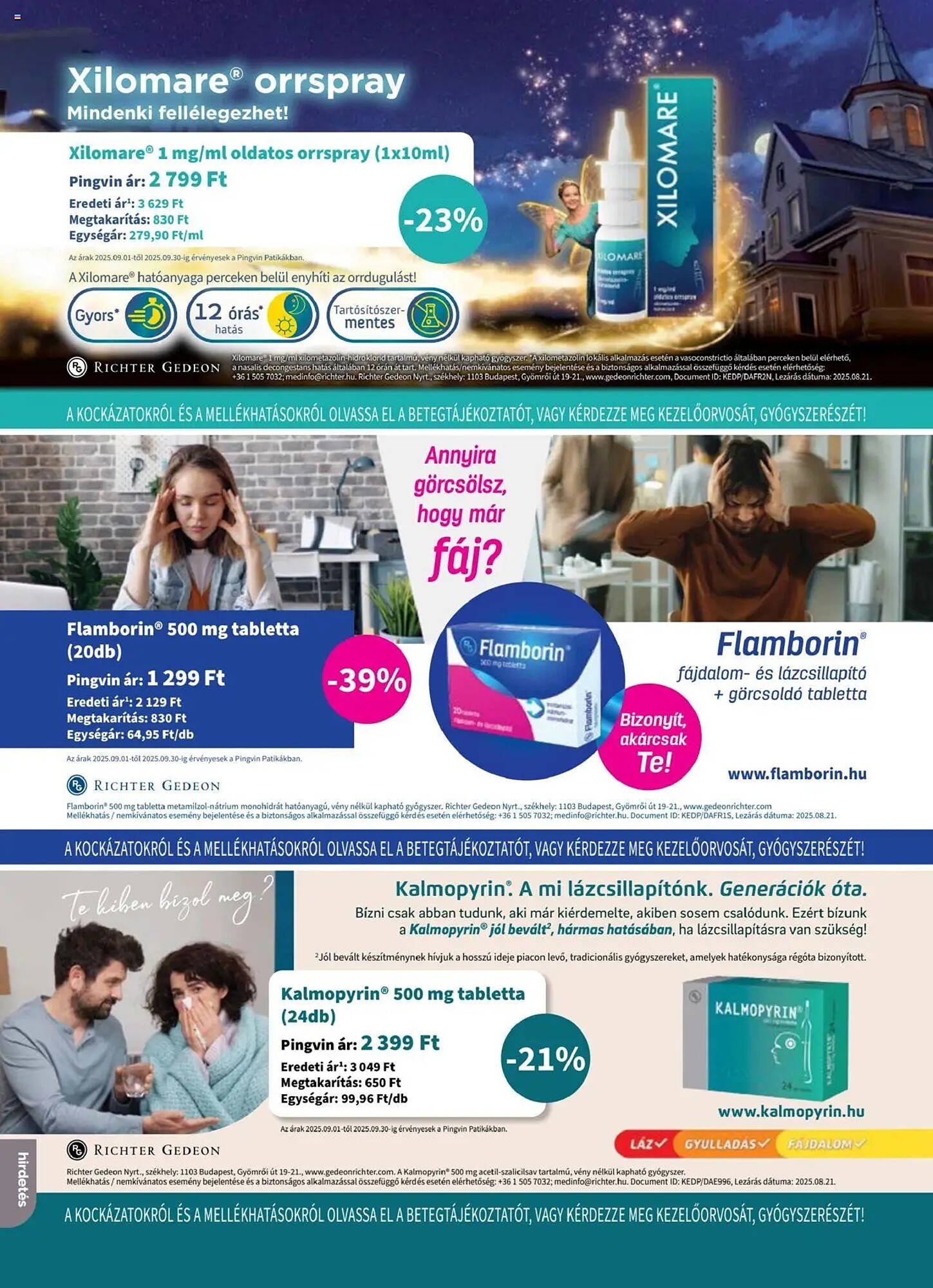 Pingvin Patika akciós újság (2025-09-01 - 2025-09-30)