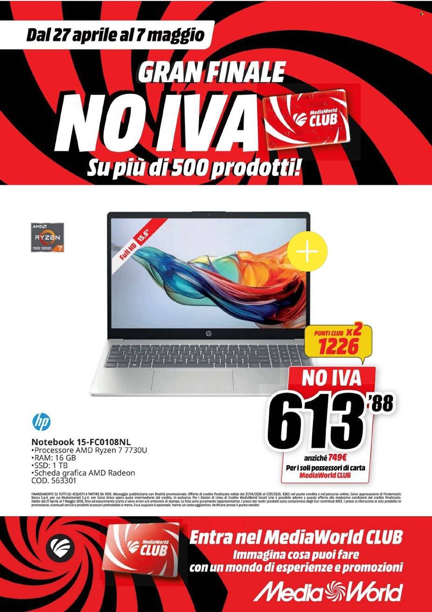 Volantino MediaWorld (2026-04-27 - 2026-05-07)