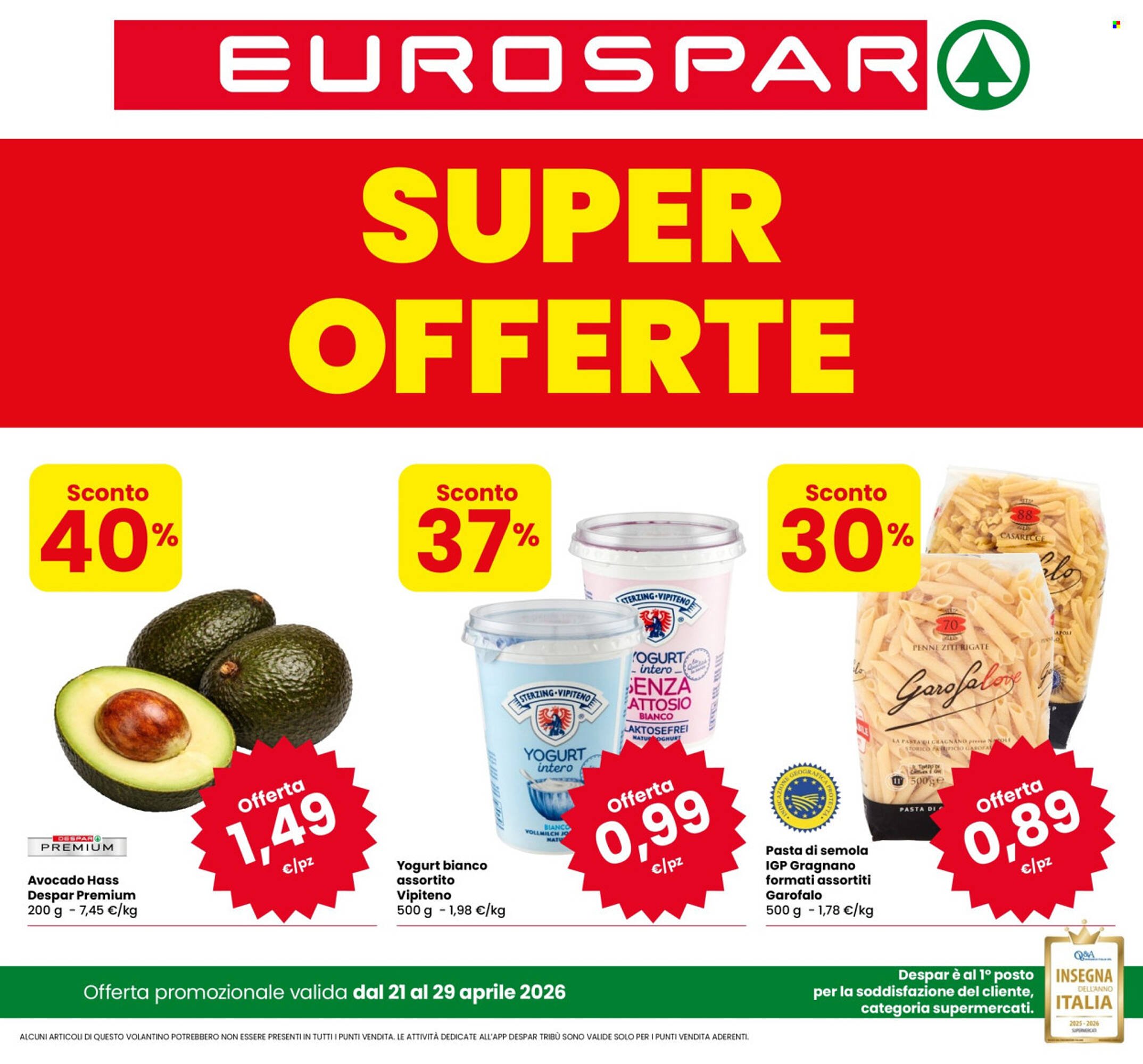 Volantino Eurospar (2026-04-21 - 2026-04-29)