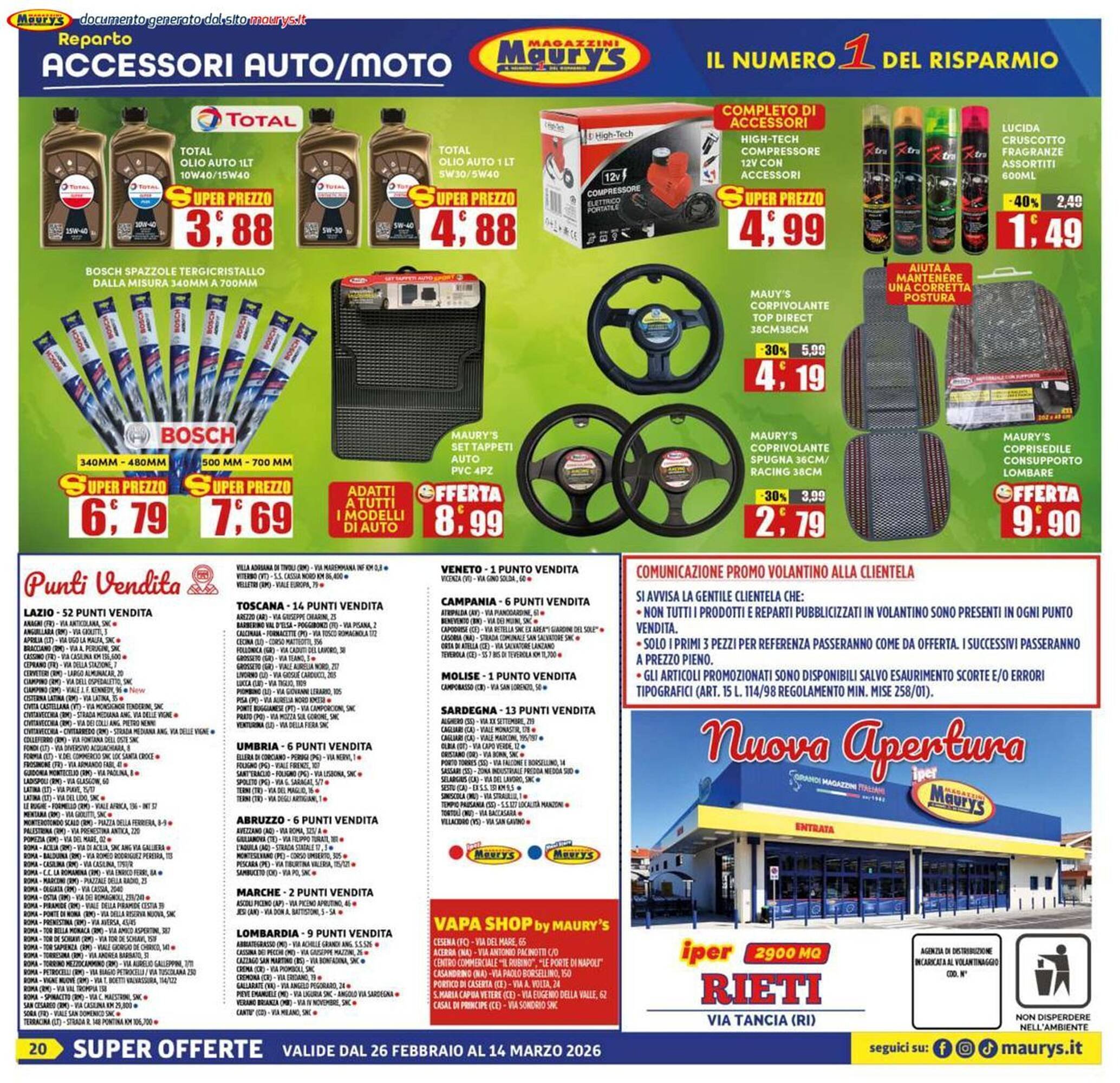 Volantino Maury's (2026-02-26 - 2026-03-14)