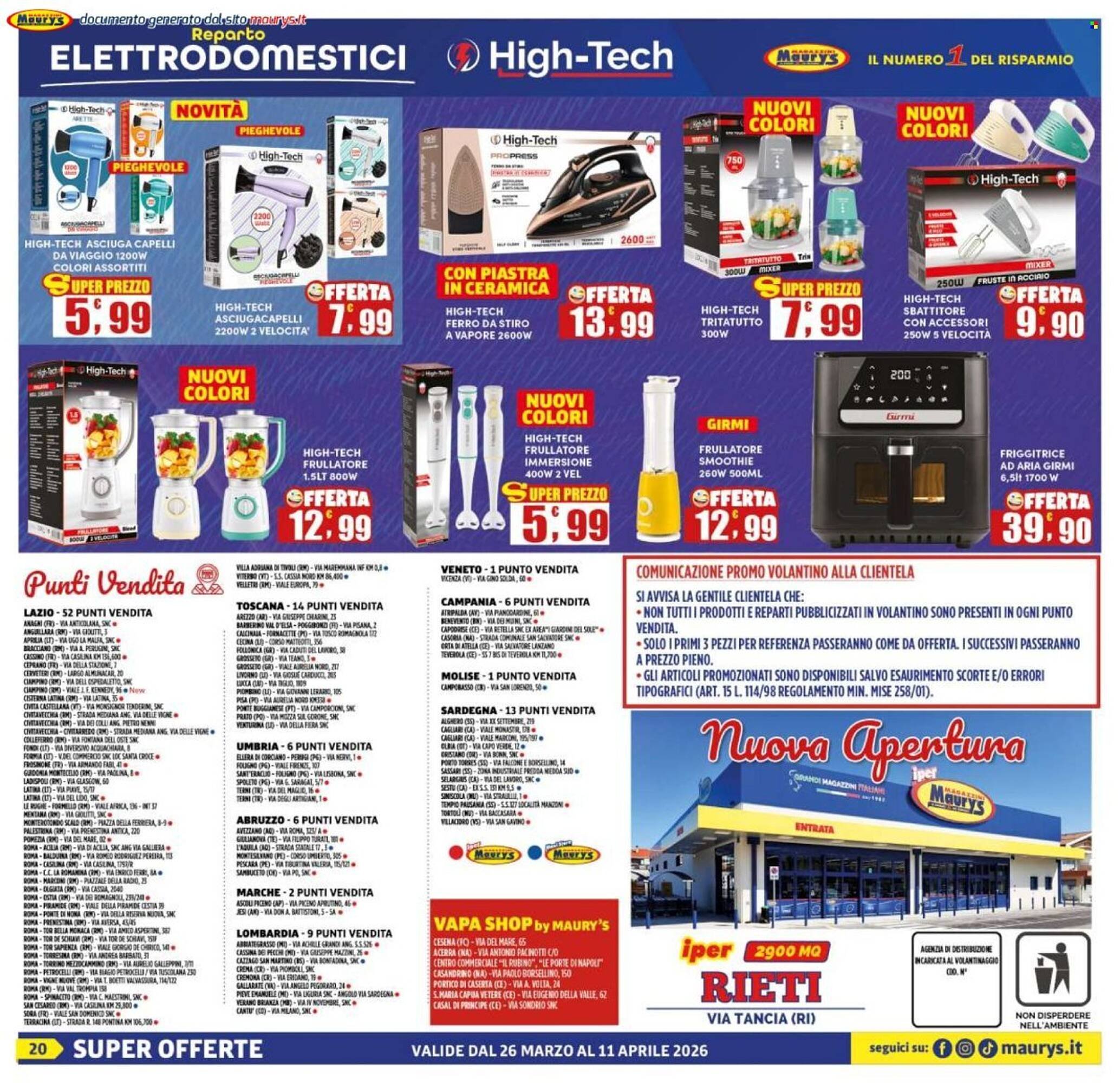 Volantino Maury's (2026-03-26 - 2026-04-11)