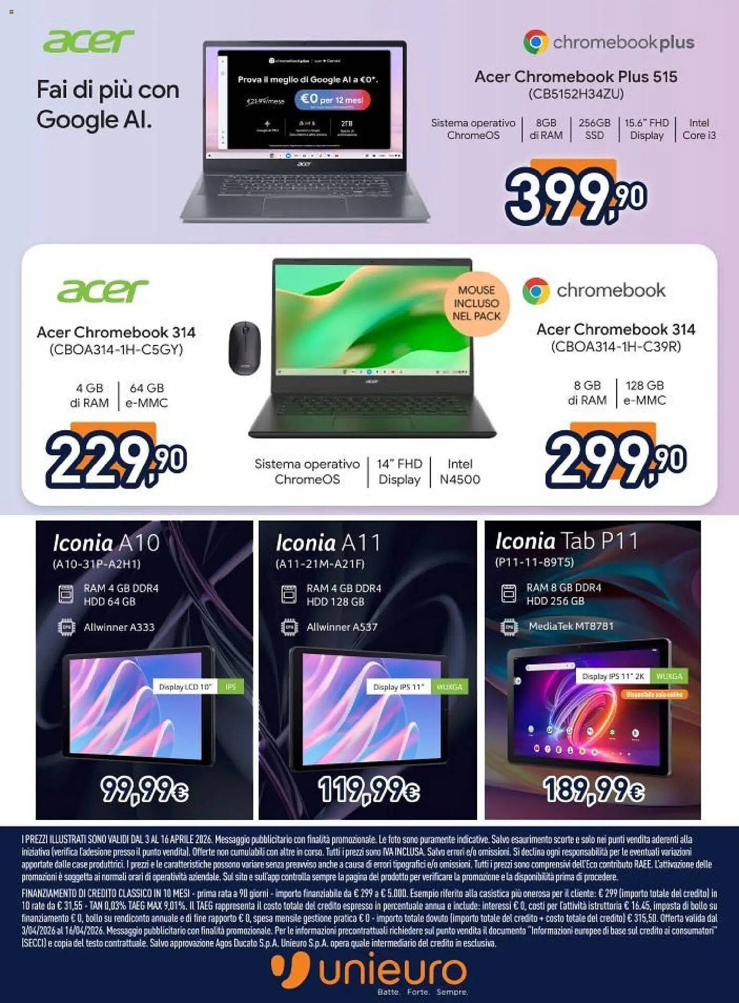 Volantino Unieuro (2026-04-03 - 2026-04-16)