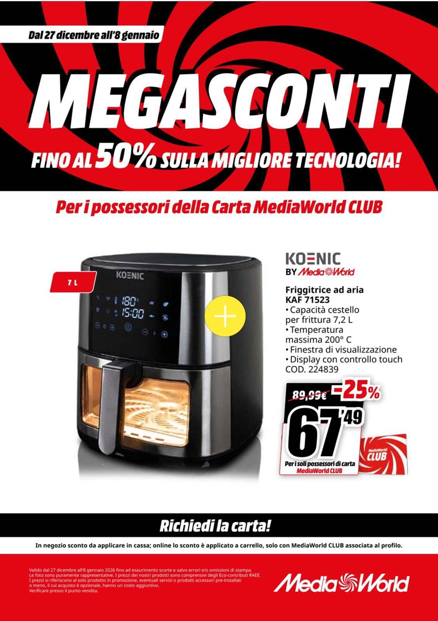Volantino MediaWorld (2025-12-27 - 2026-01-08)