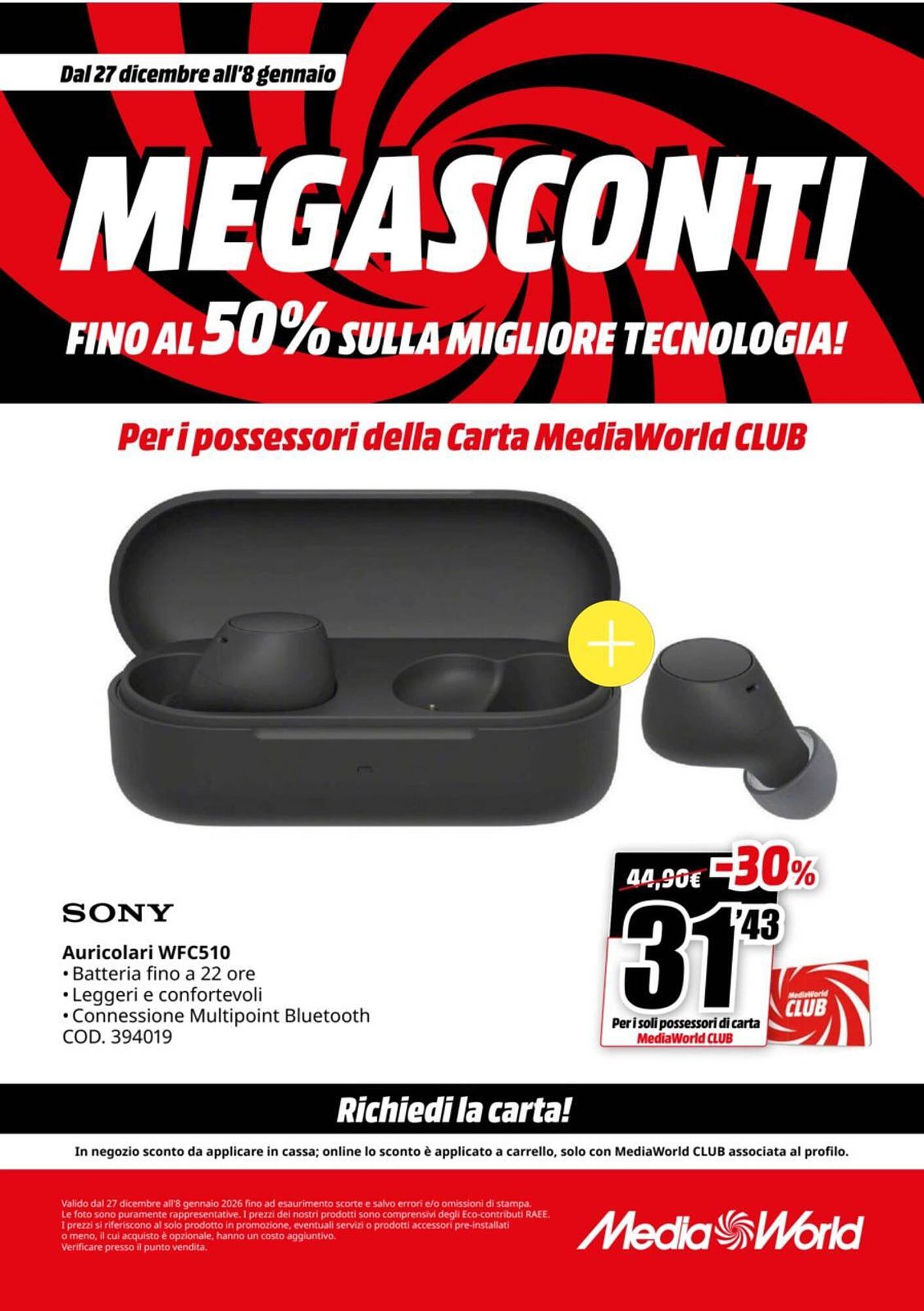 Volantino MediaWorld (2025-12-27 - 2026-01-08)