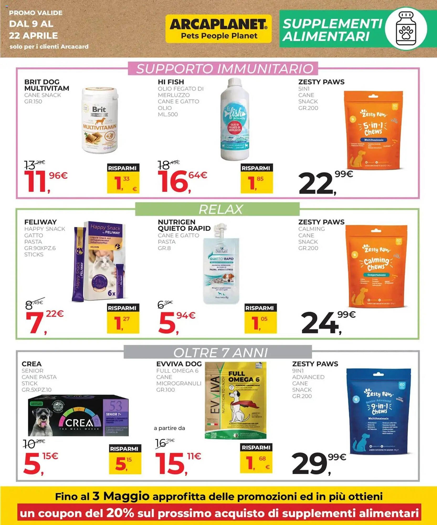 Volantino Arcaplanet (2026-04-09 - 2026-04-22)