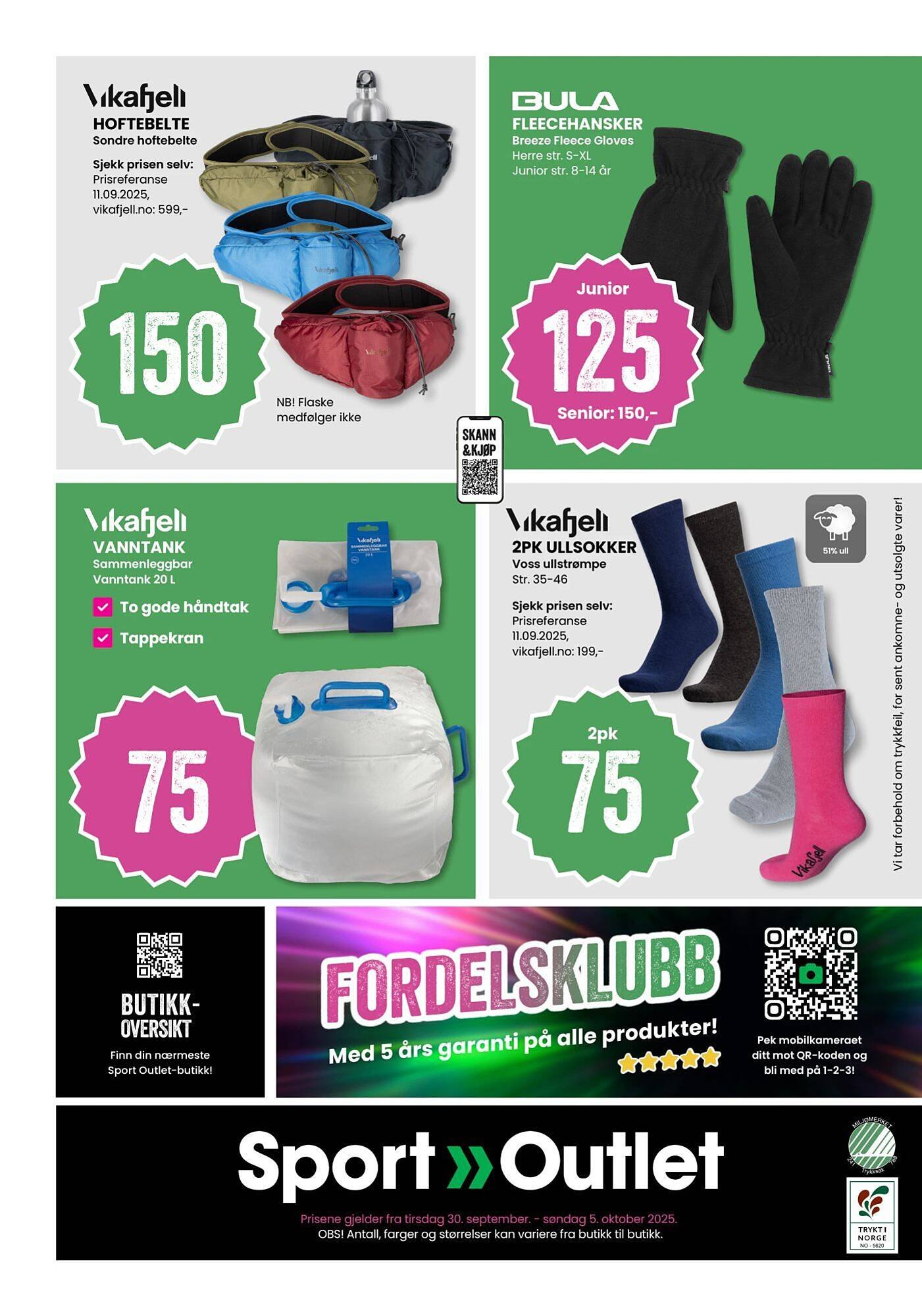 Sport Outlet kundeavis (2025-09-30 - 2025-10-05)