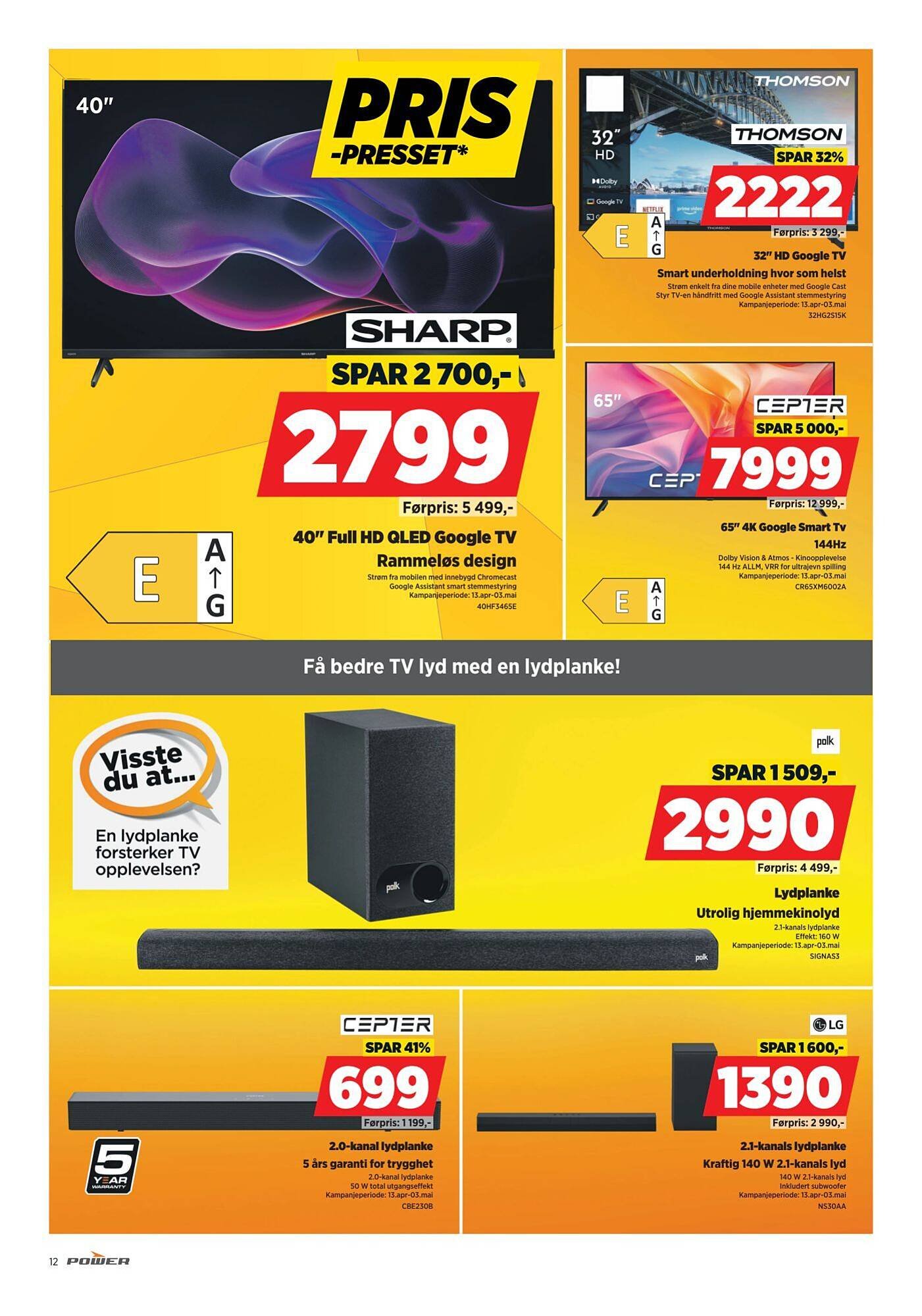 POWER kundeavis (2026-04-13 - 2026-04-20)
