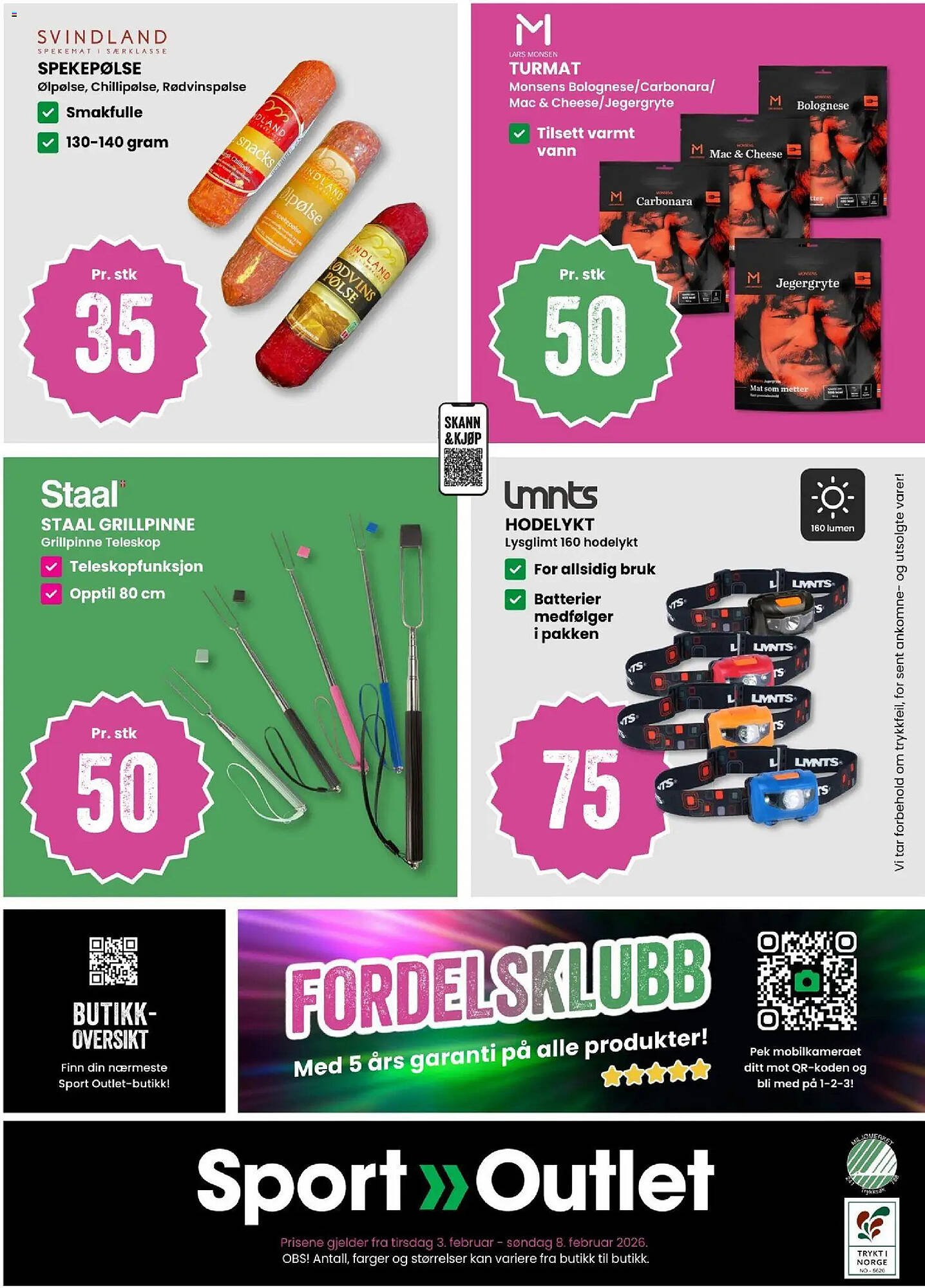 Sport Outlet kundeavis (2026-02-03 - 2026-02-08)
