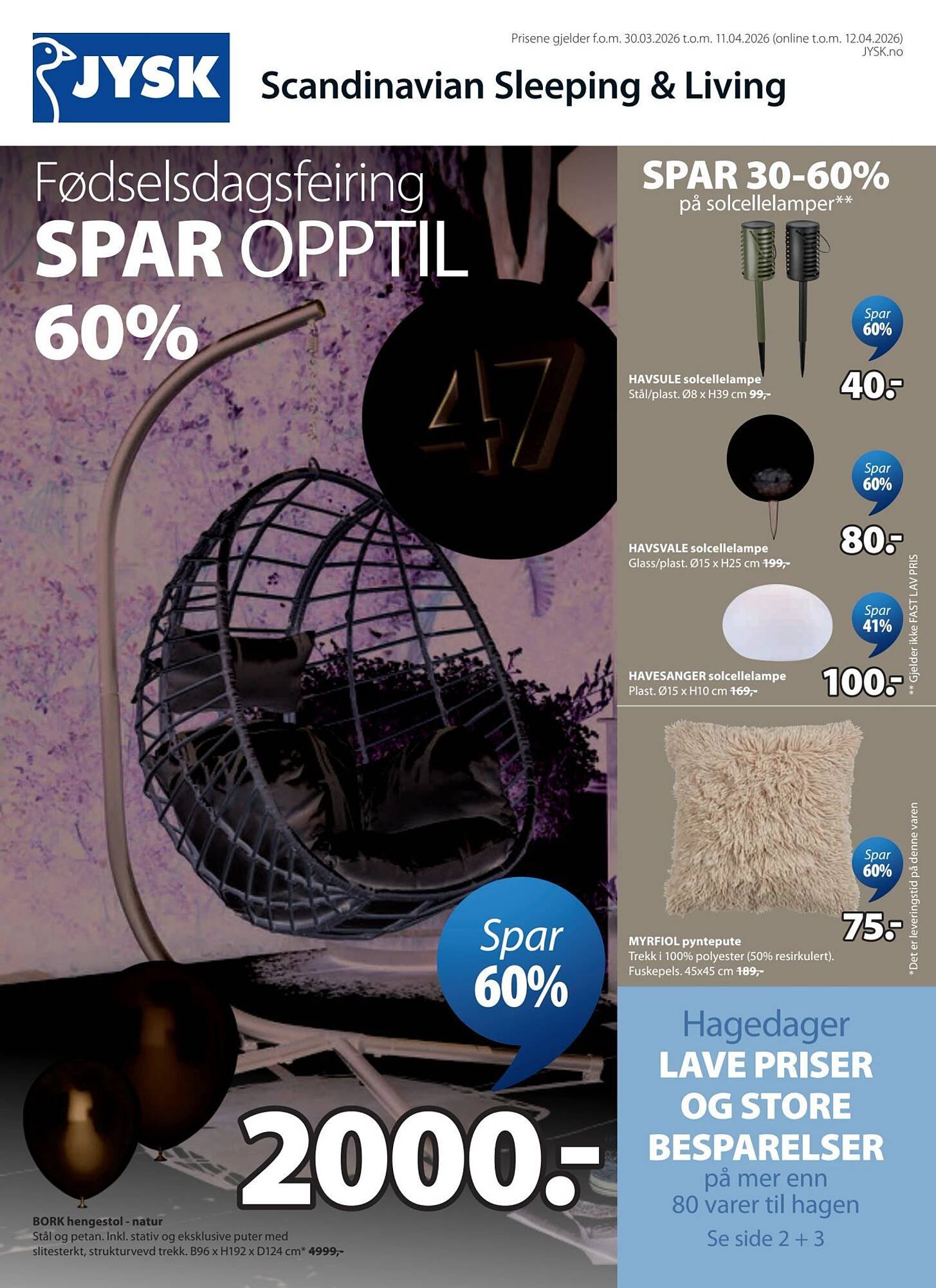 JYSK kundeavis (2026-03-30 - 2026-04-12)