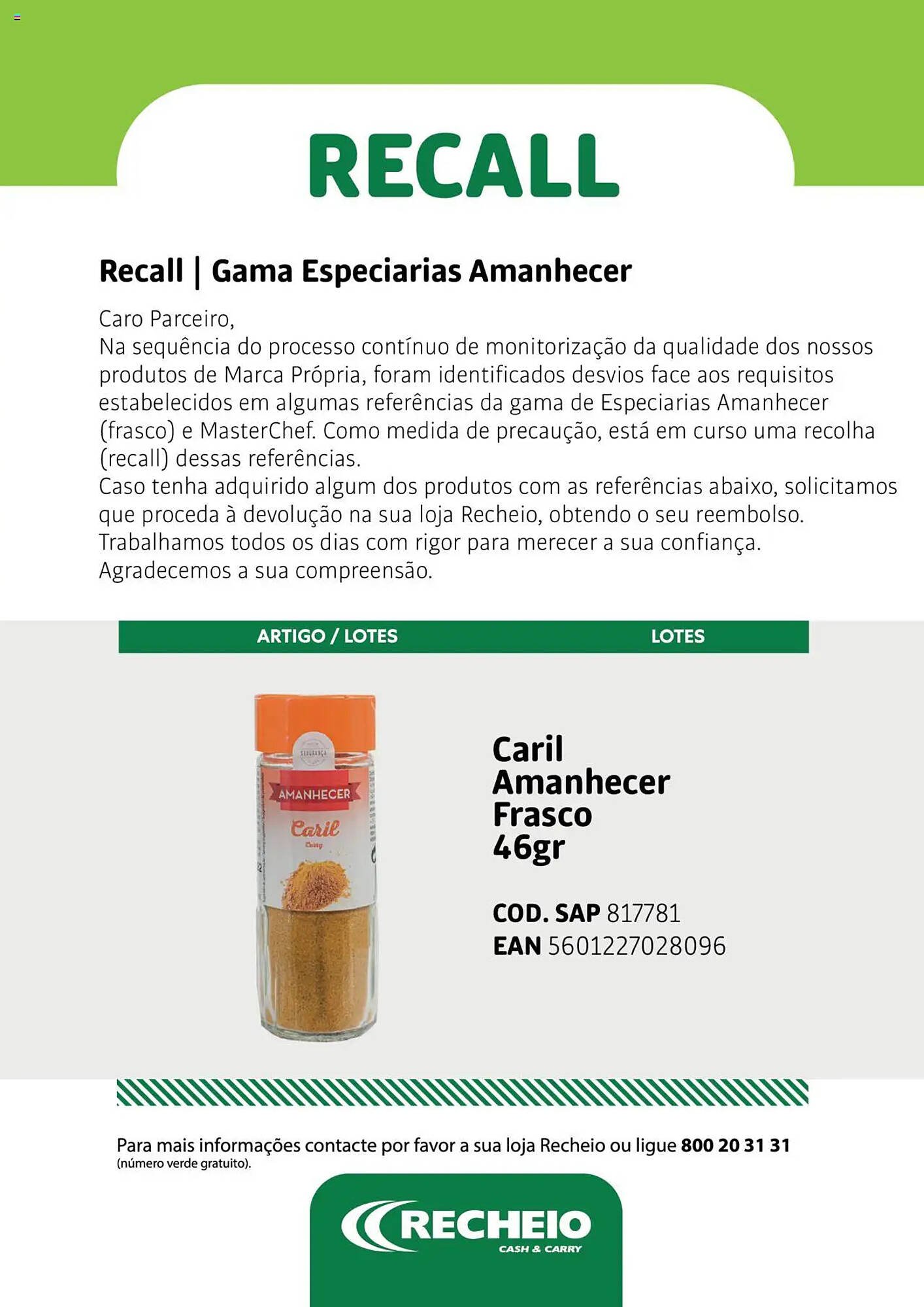 Folheto Recheio (2025-07-30 - 2026-01-01) | 2