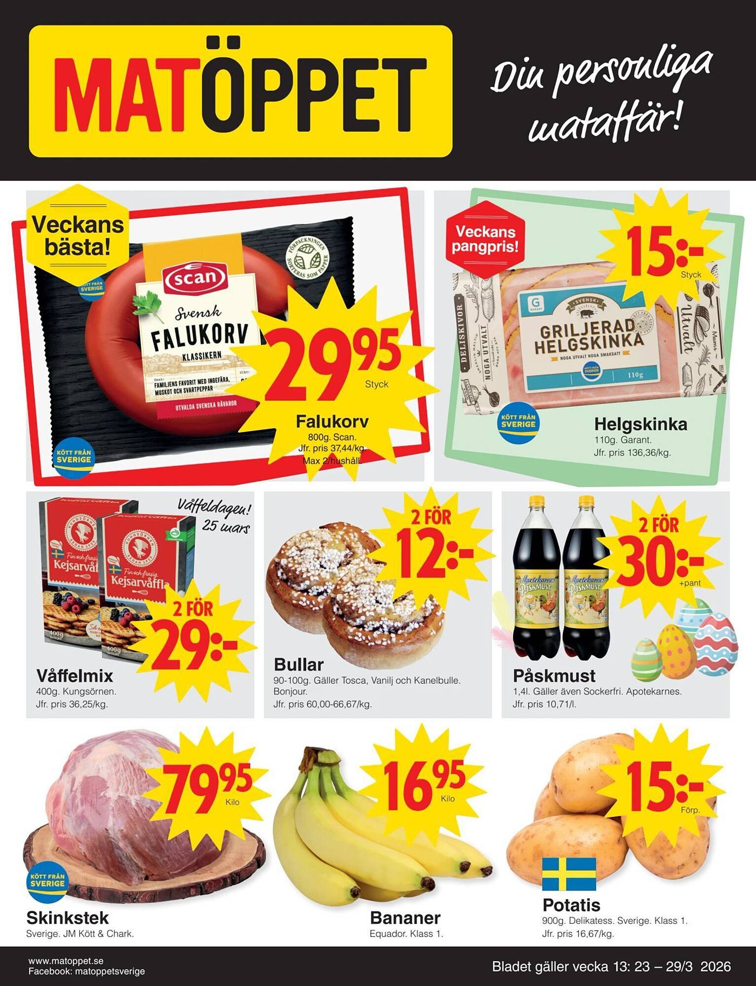 Matöppet reklamblad