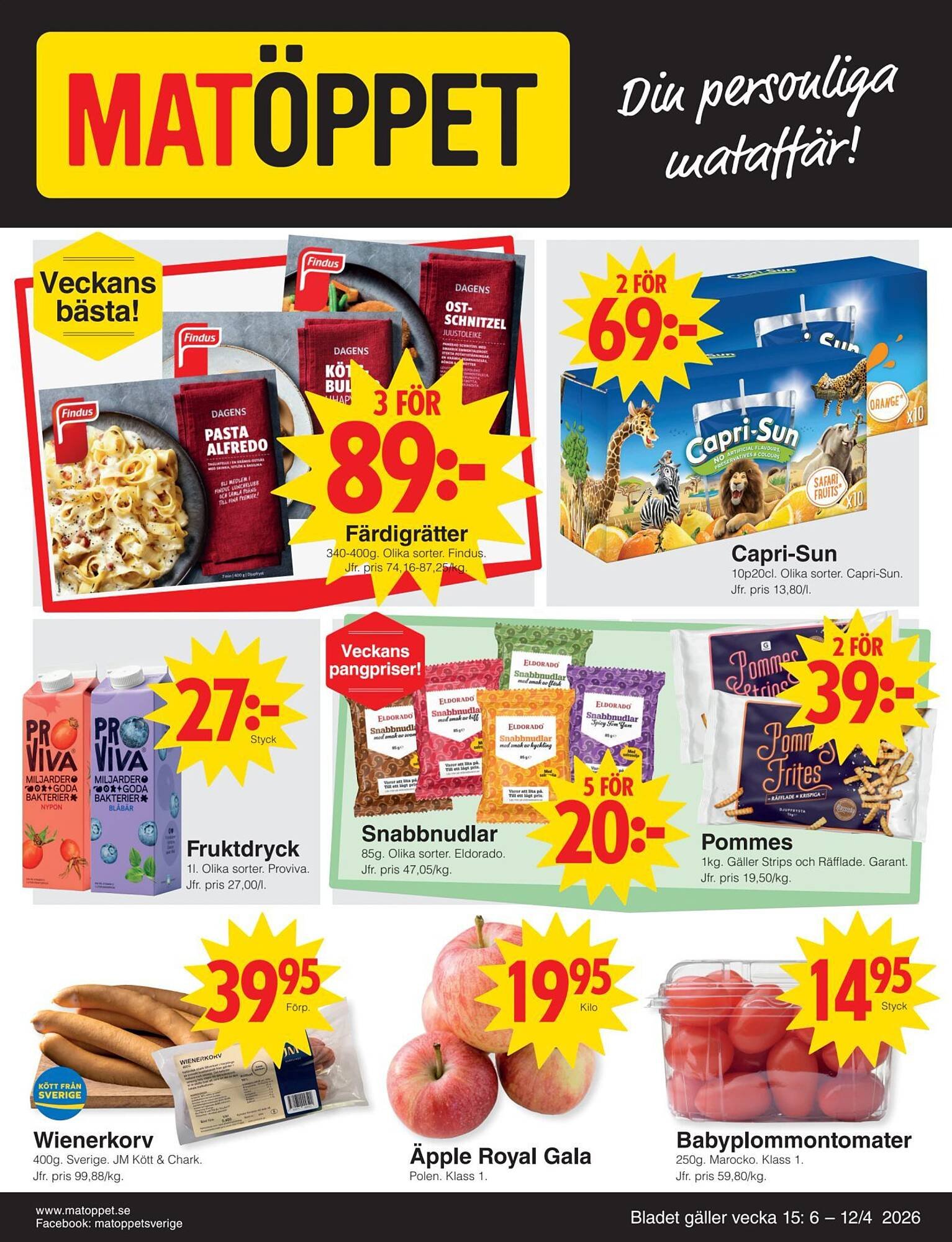 Matöppet reklamblad