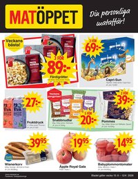 Matöppet reklamblad