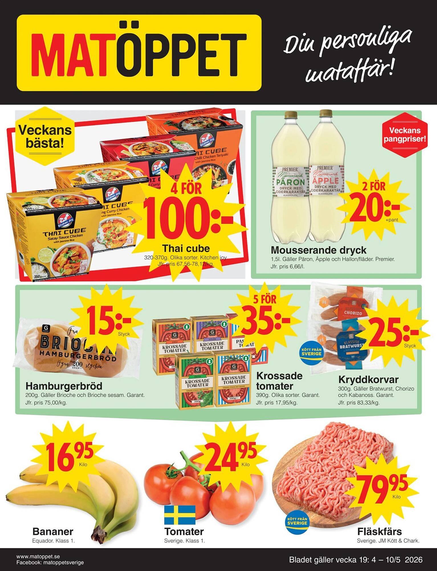 Matöppet reklamblad