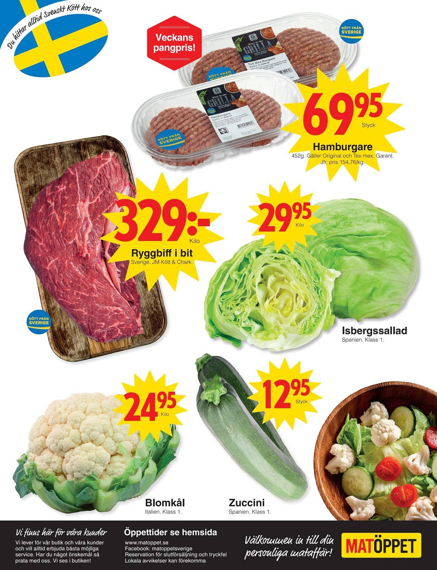 Matöppet reklamblad