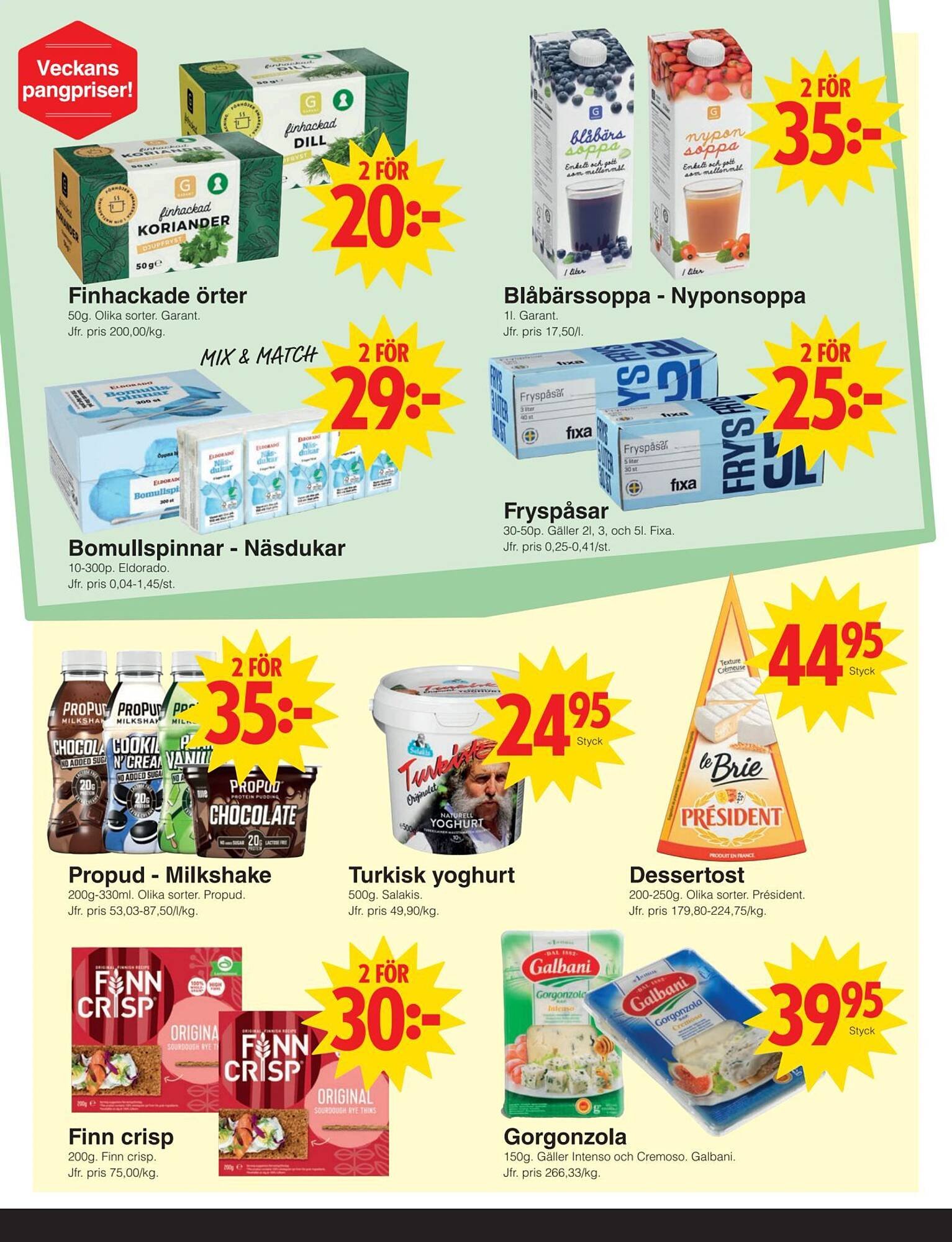 Matöppet reklamblad