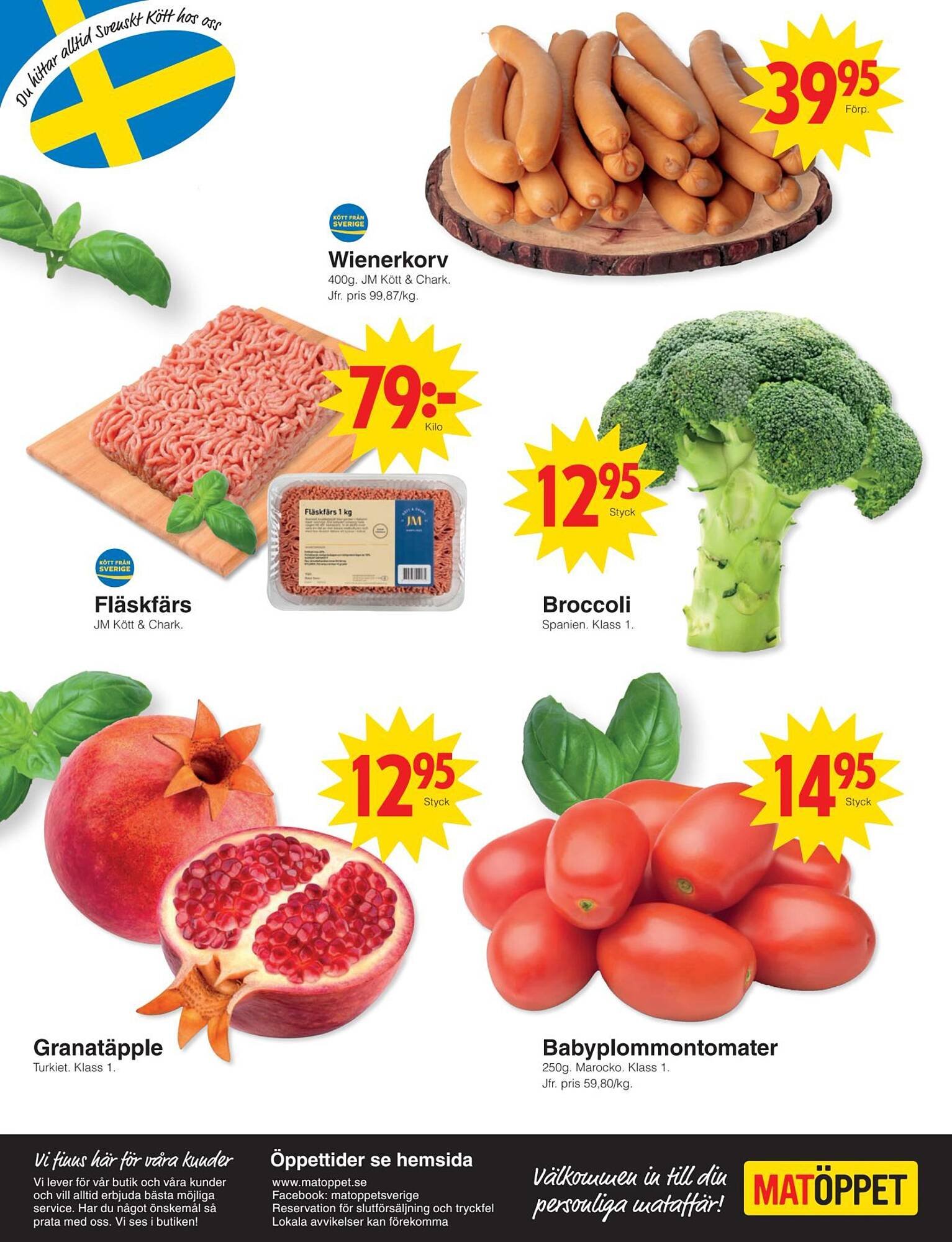 Matöppet reklamblad