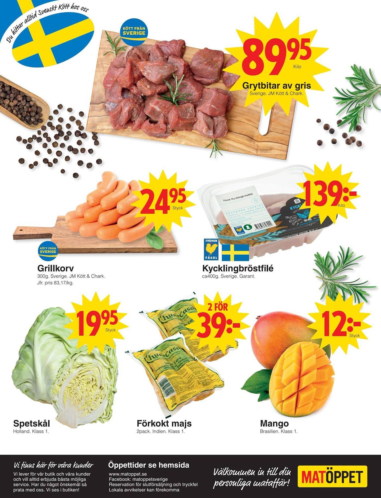 Matöppet reklamblad
