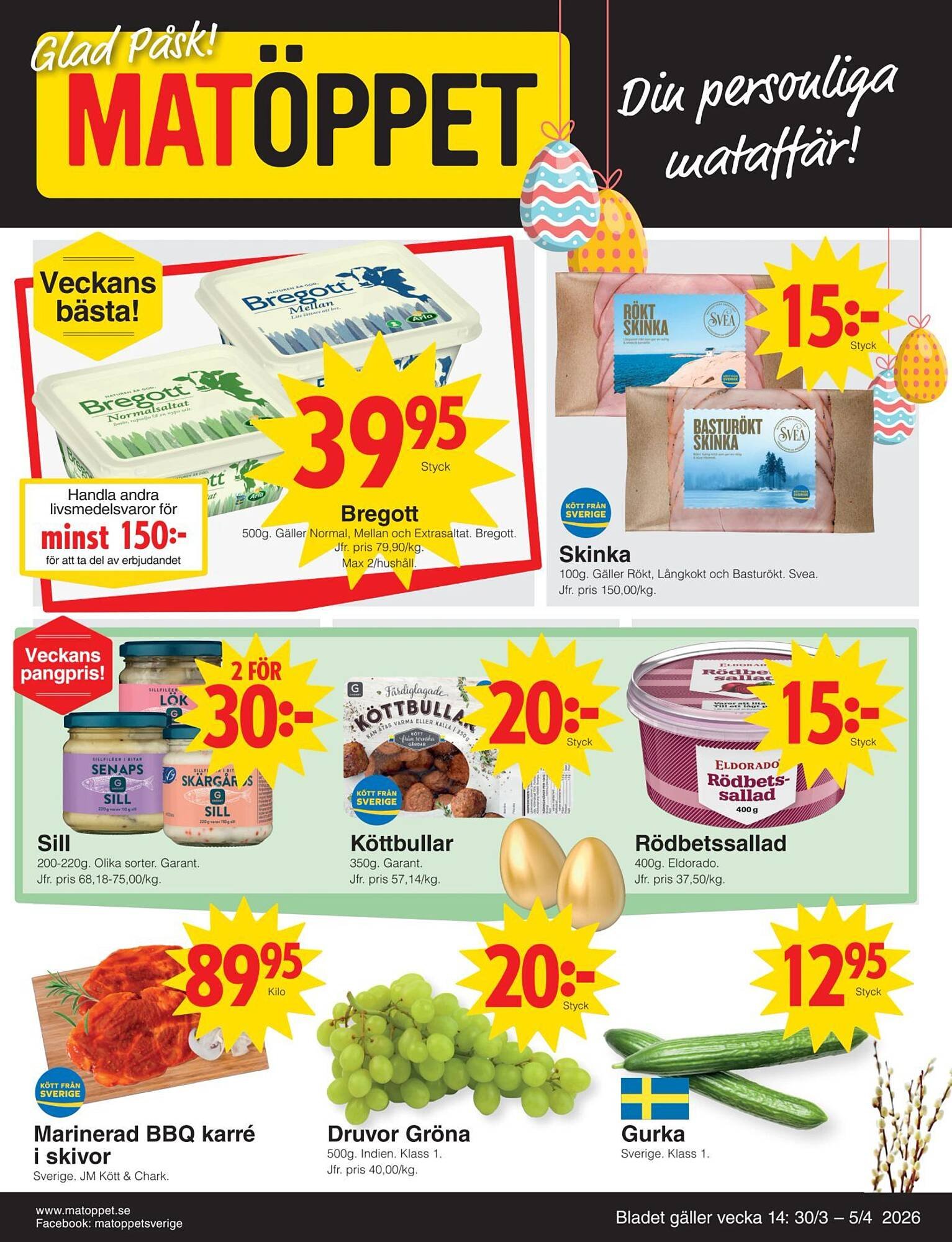 Matöppet reklamblad