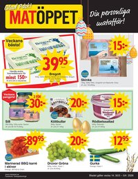 Matöppet reklamblad