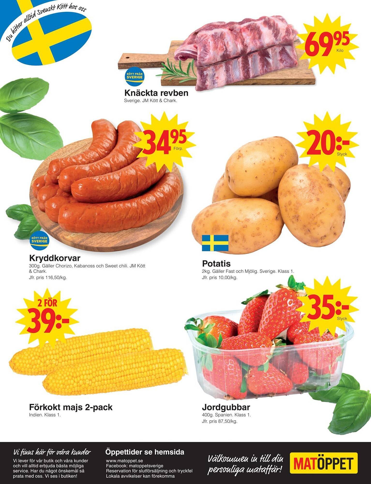 Matöppet reklamblad