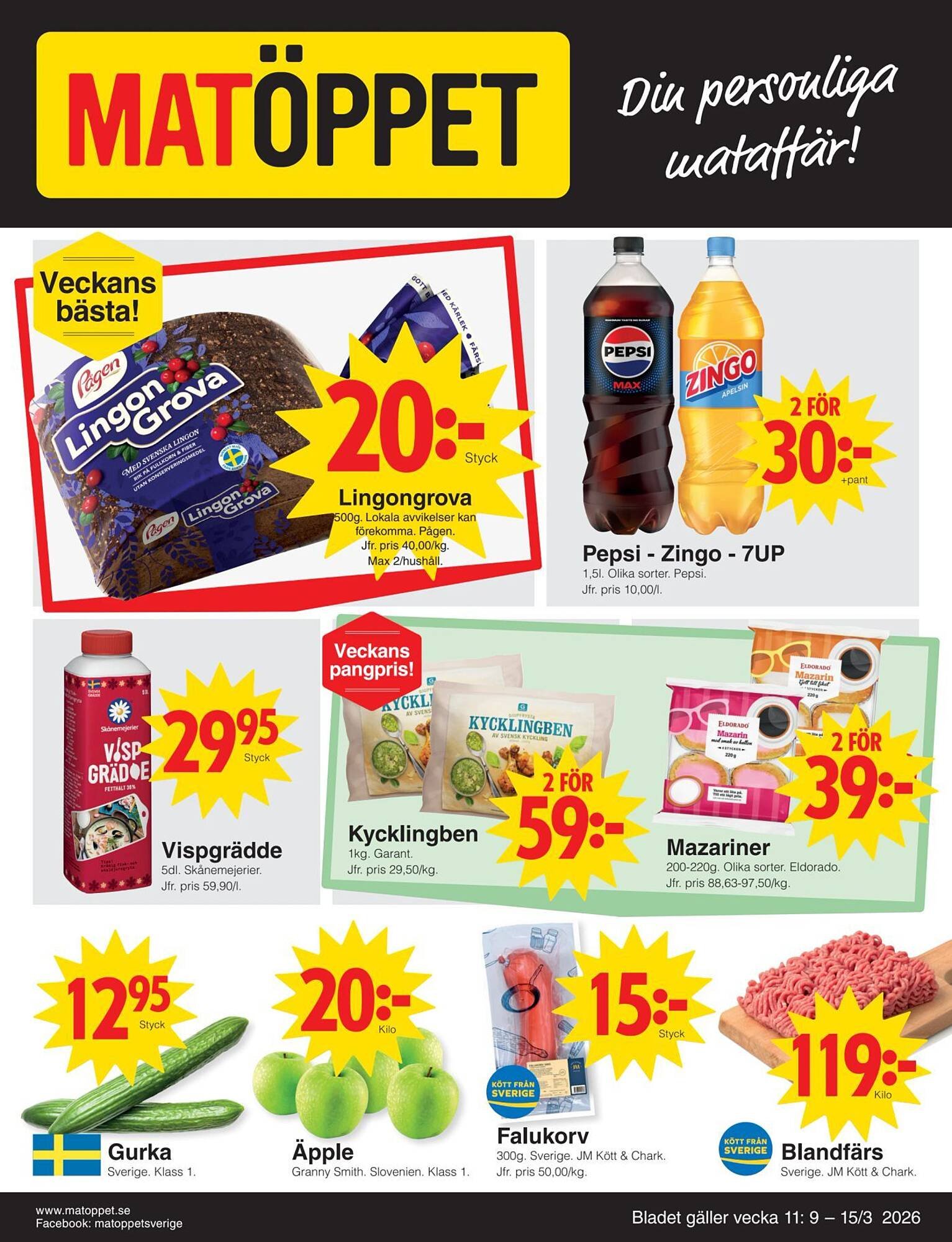 Matöppet reklamblad
