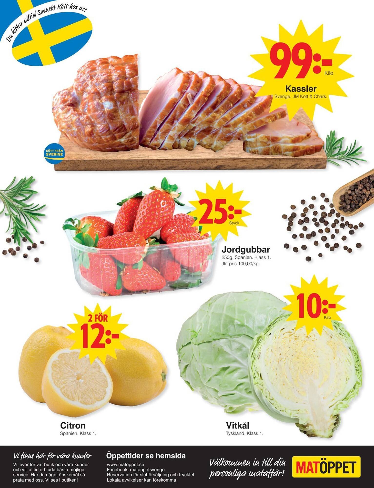 Matöppet reklamblad