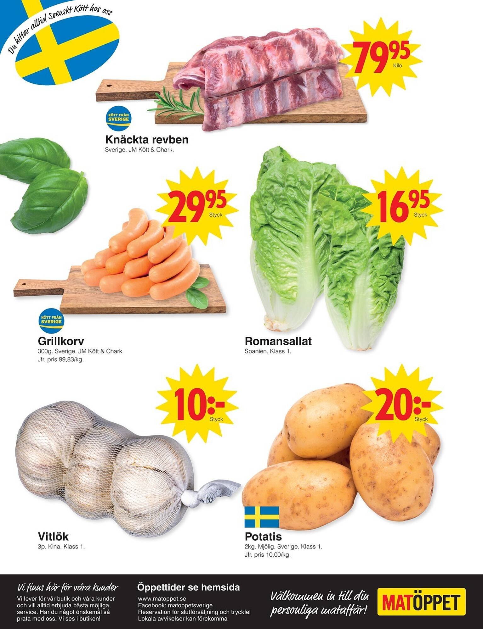Matöppet reklamblad