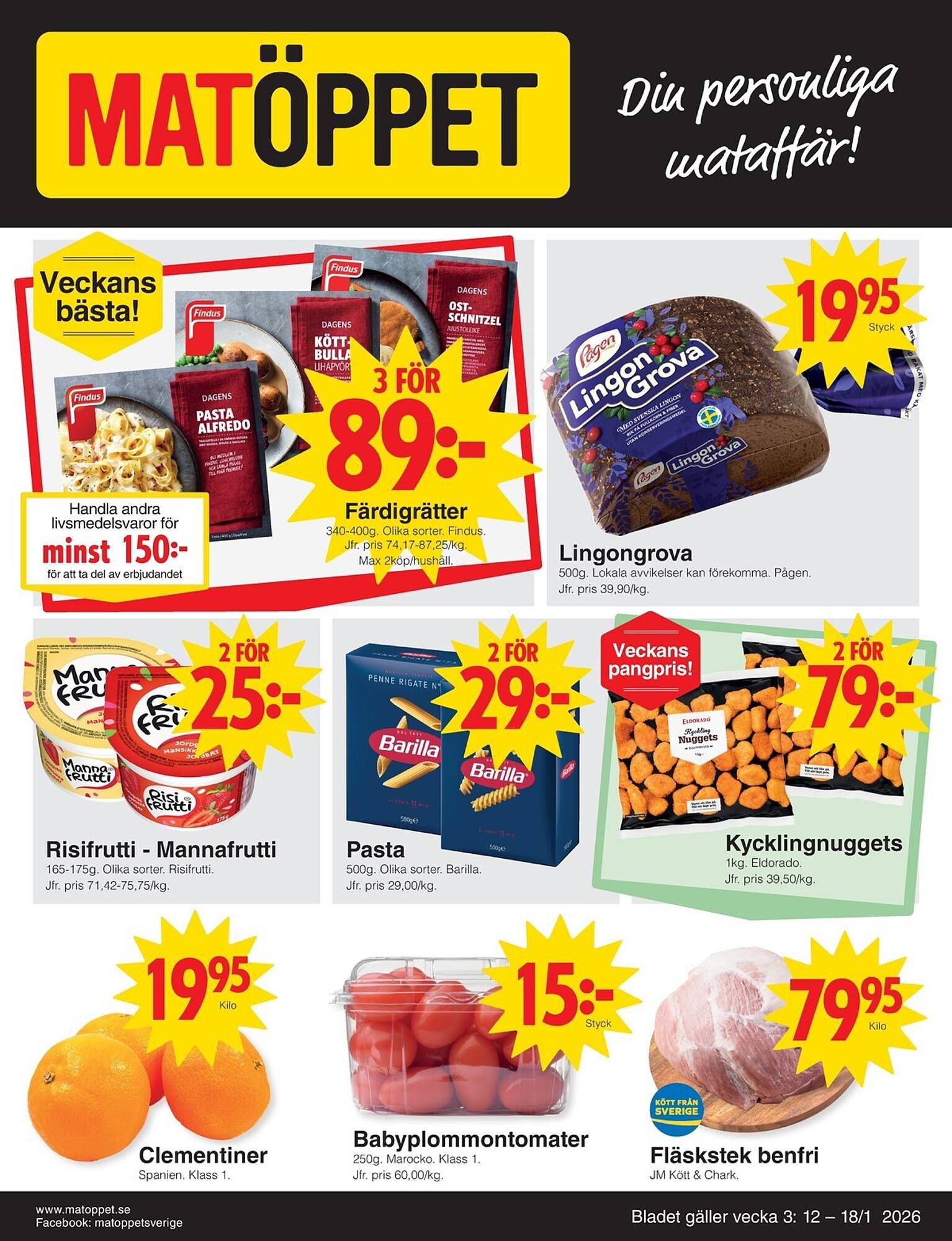 Matöppet reklamblad