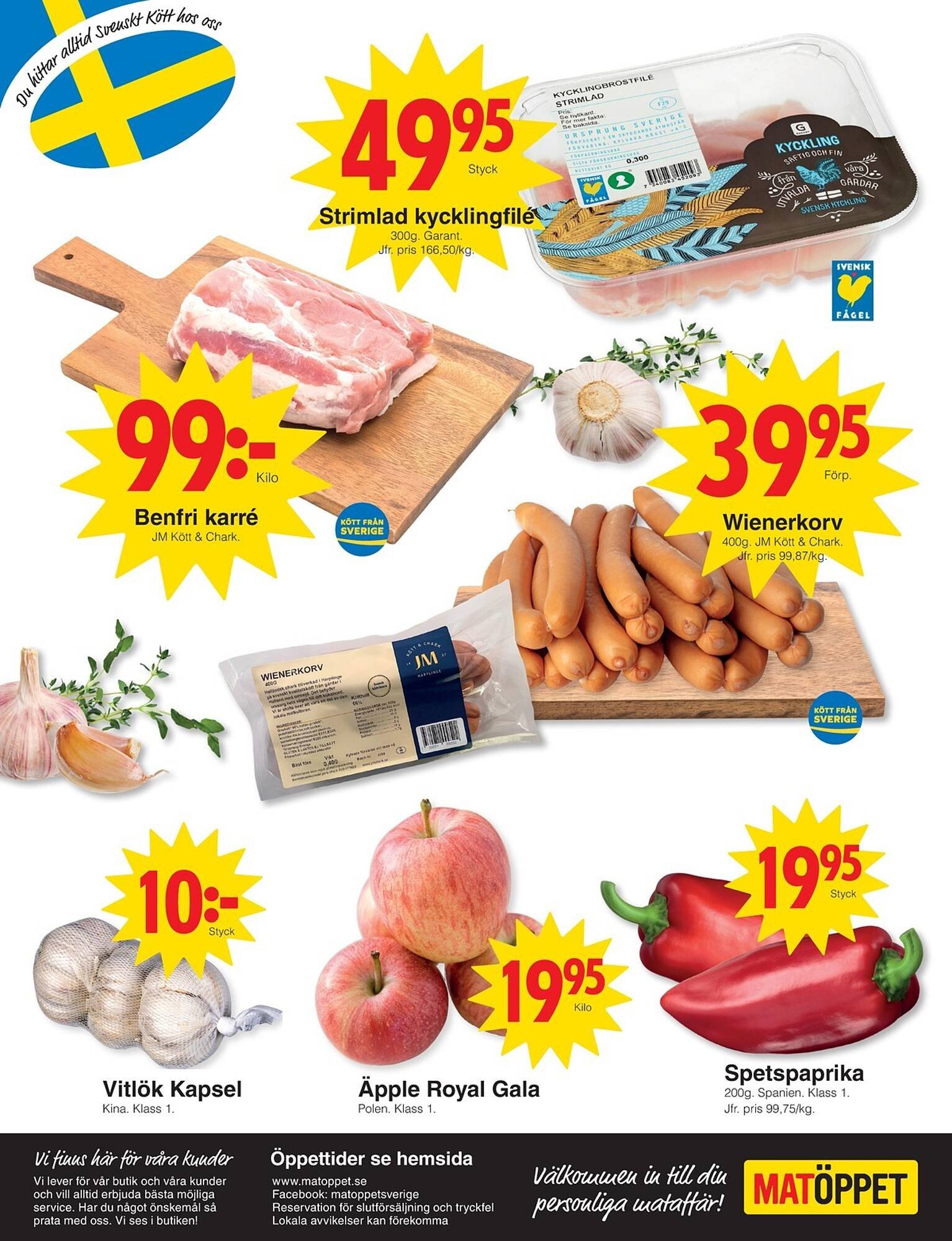 Matöppet reklamblad