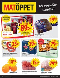 Matöppet reklamblad