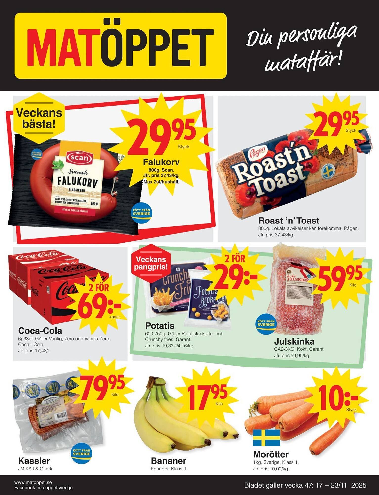 Matöppet reklamblad